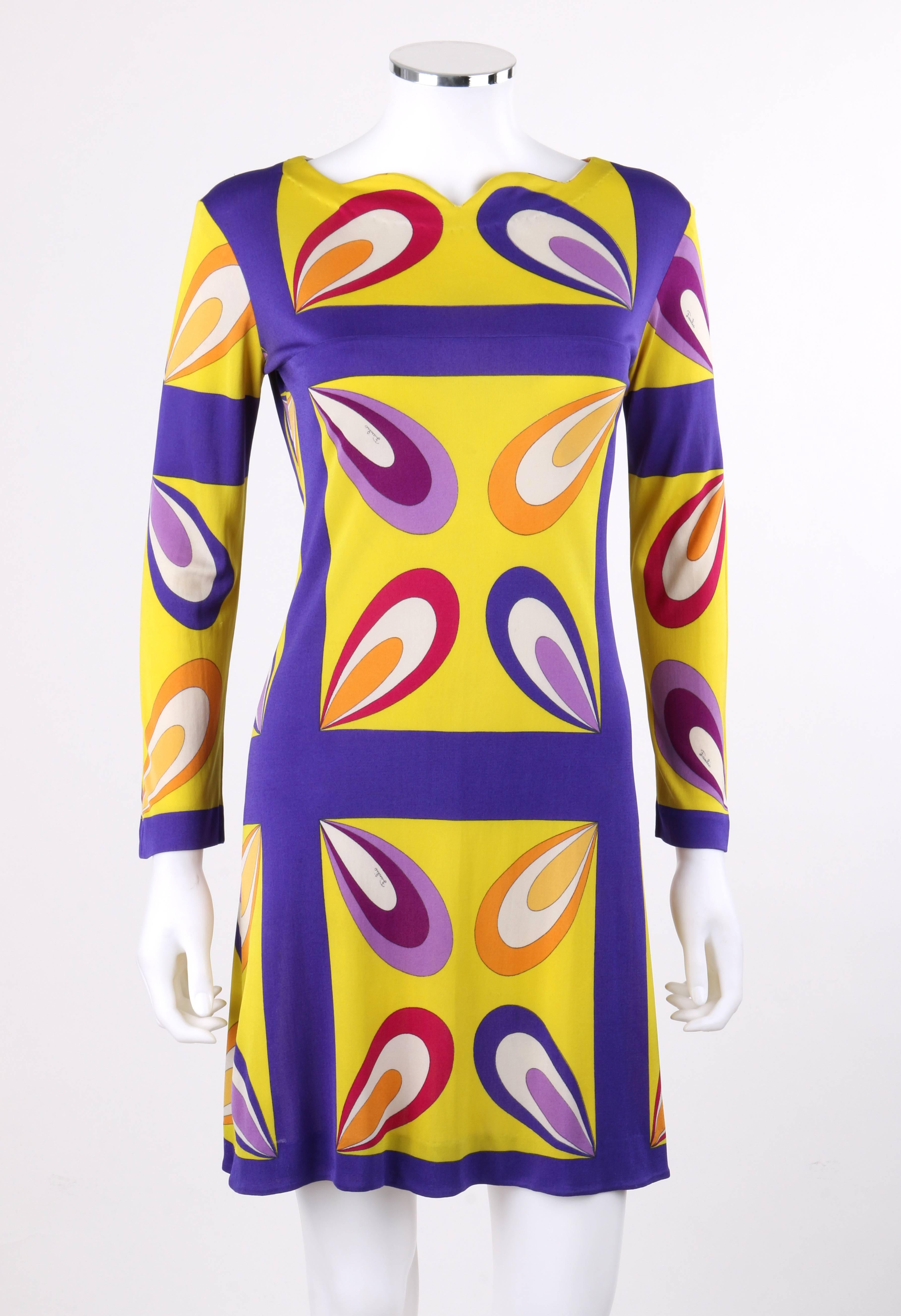 Vintage Emilio Pucci c.1968 yellow and blue 