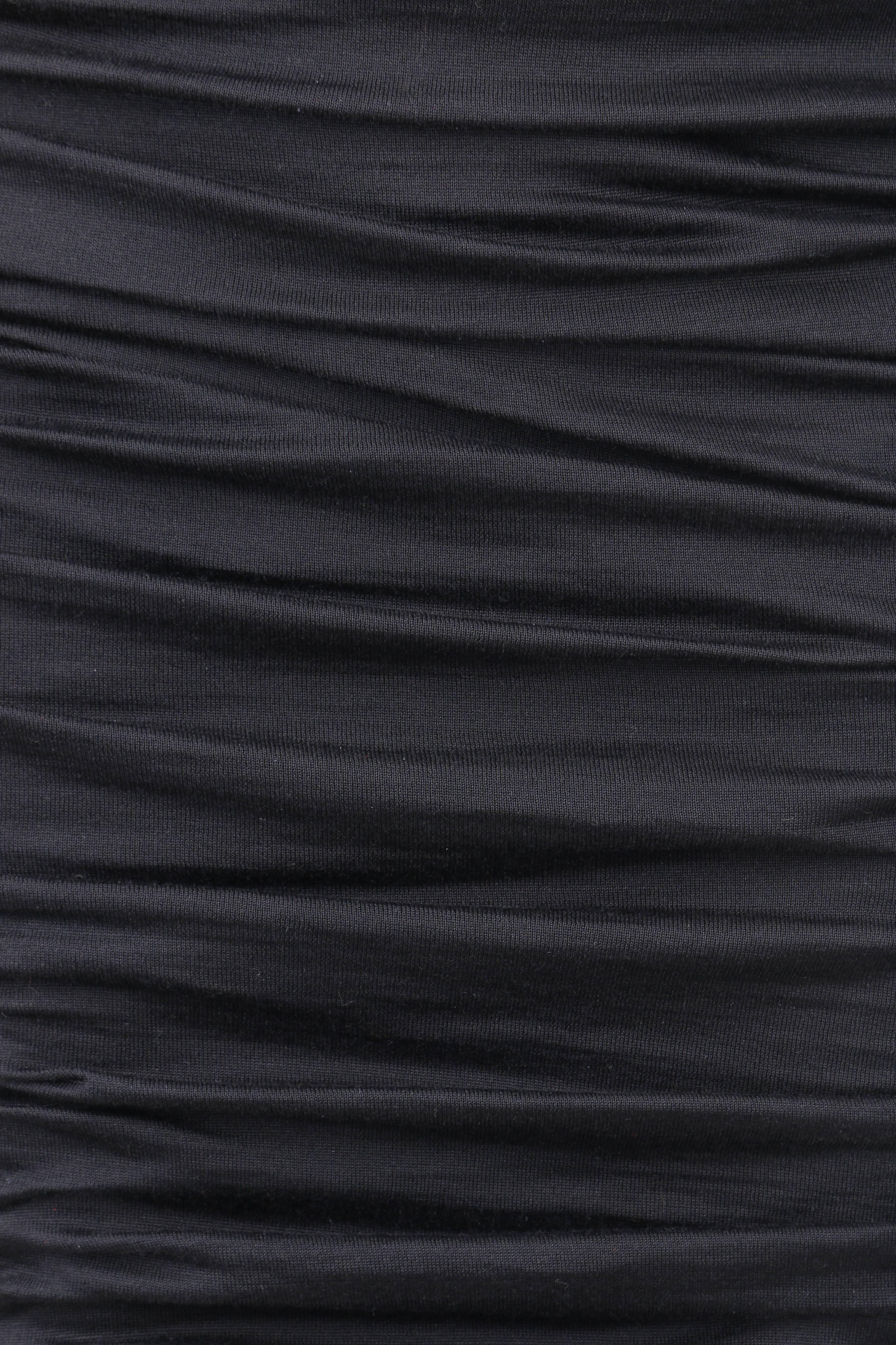 Women's GIAMBATTISTA VALLI Black Silk Jersey Knit Ruched Bodycon Cocktail Dress