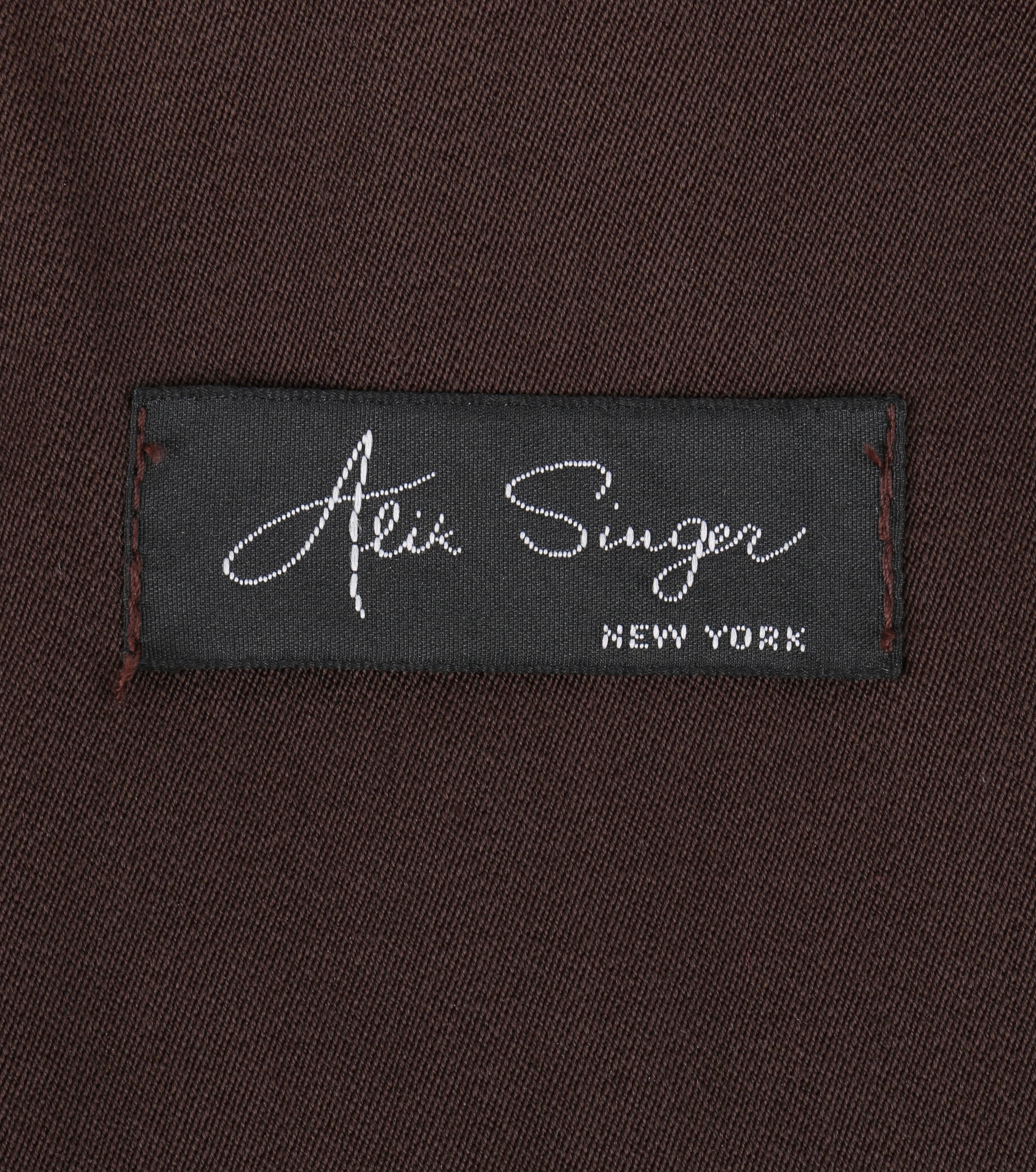 ALIK SINGER c.1980's Brown Wool Silk Oversized Collar Jacket For Sale 3