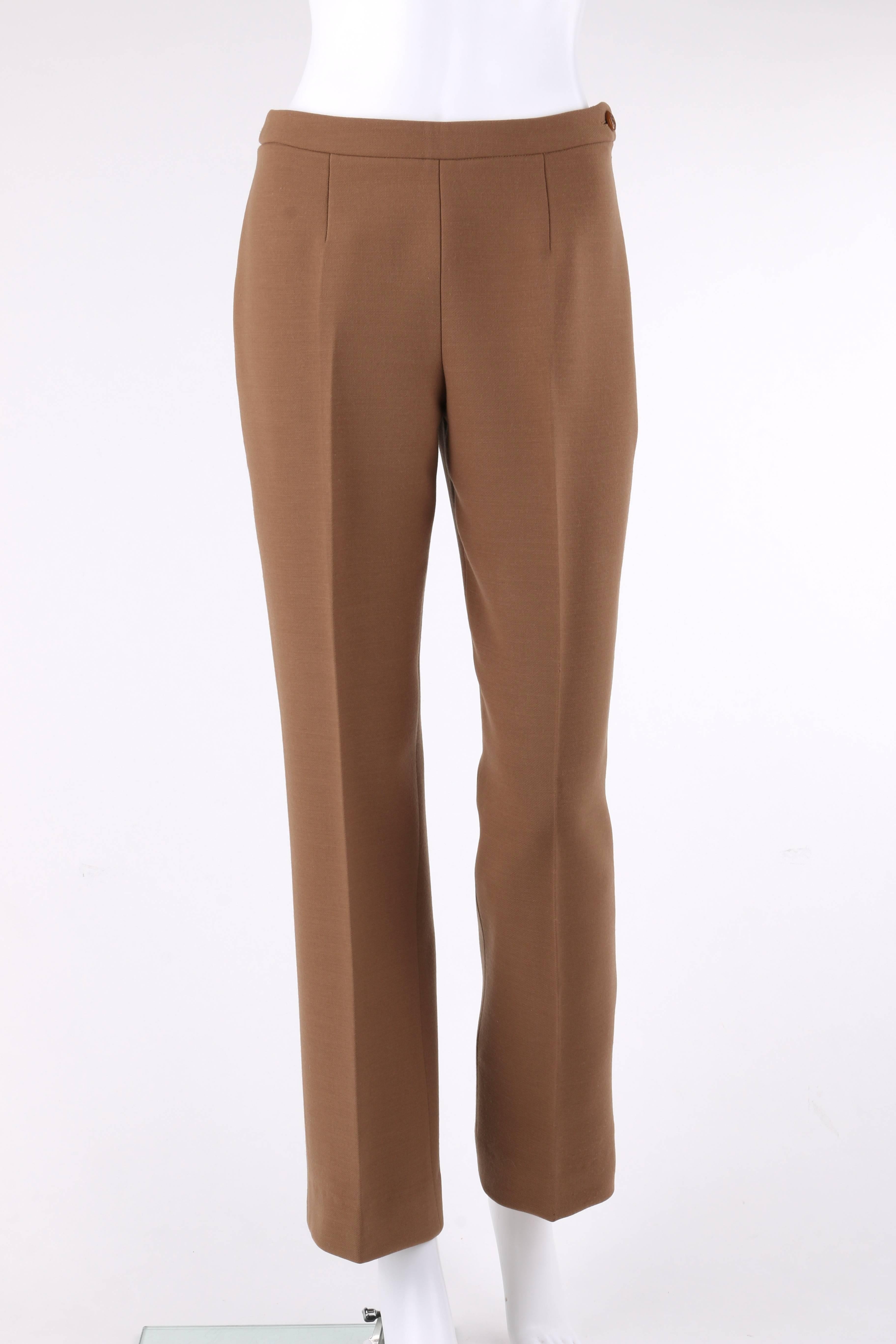 DOLCE & GABBANA c.1990's 2 Pc Tan Wool Two Button Jacket Cropped Pant Suit Set 1