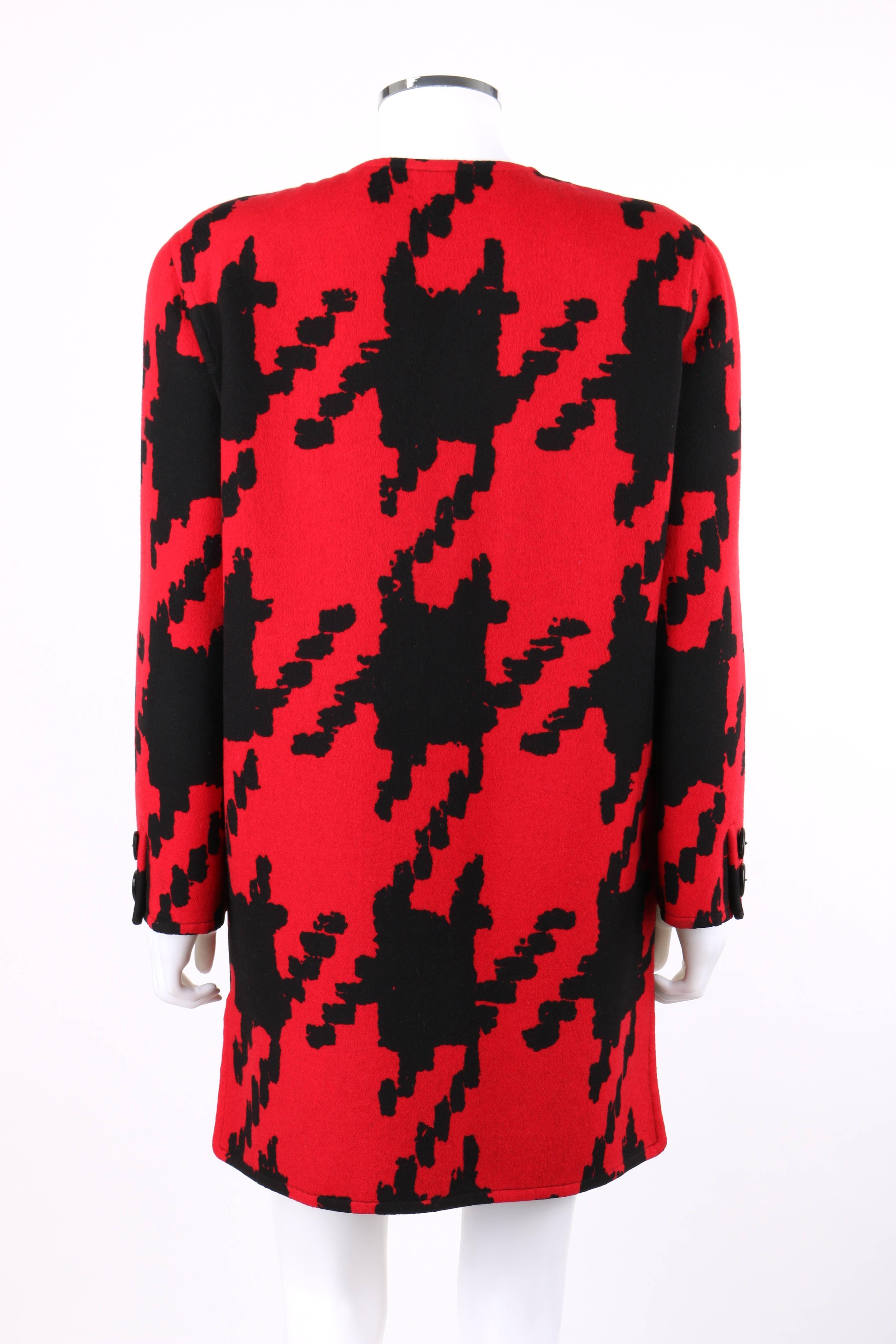 large print houndstooth coat