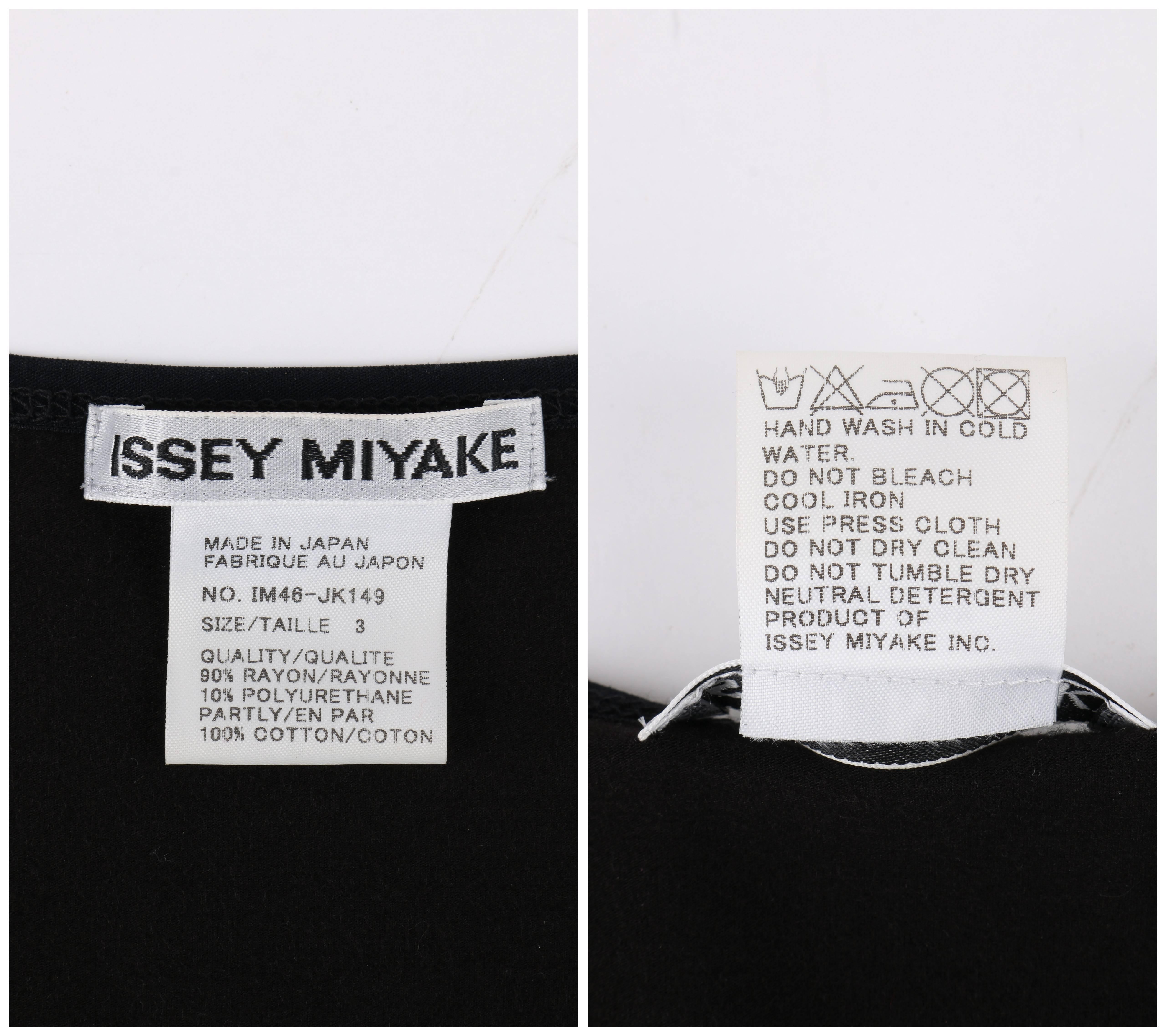 Women's ISSEY MIYAKE S/S 2004 Black Jersey Knit Cross Bandage Sweater Top
