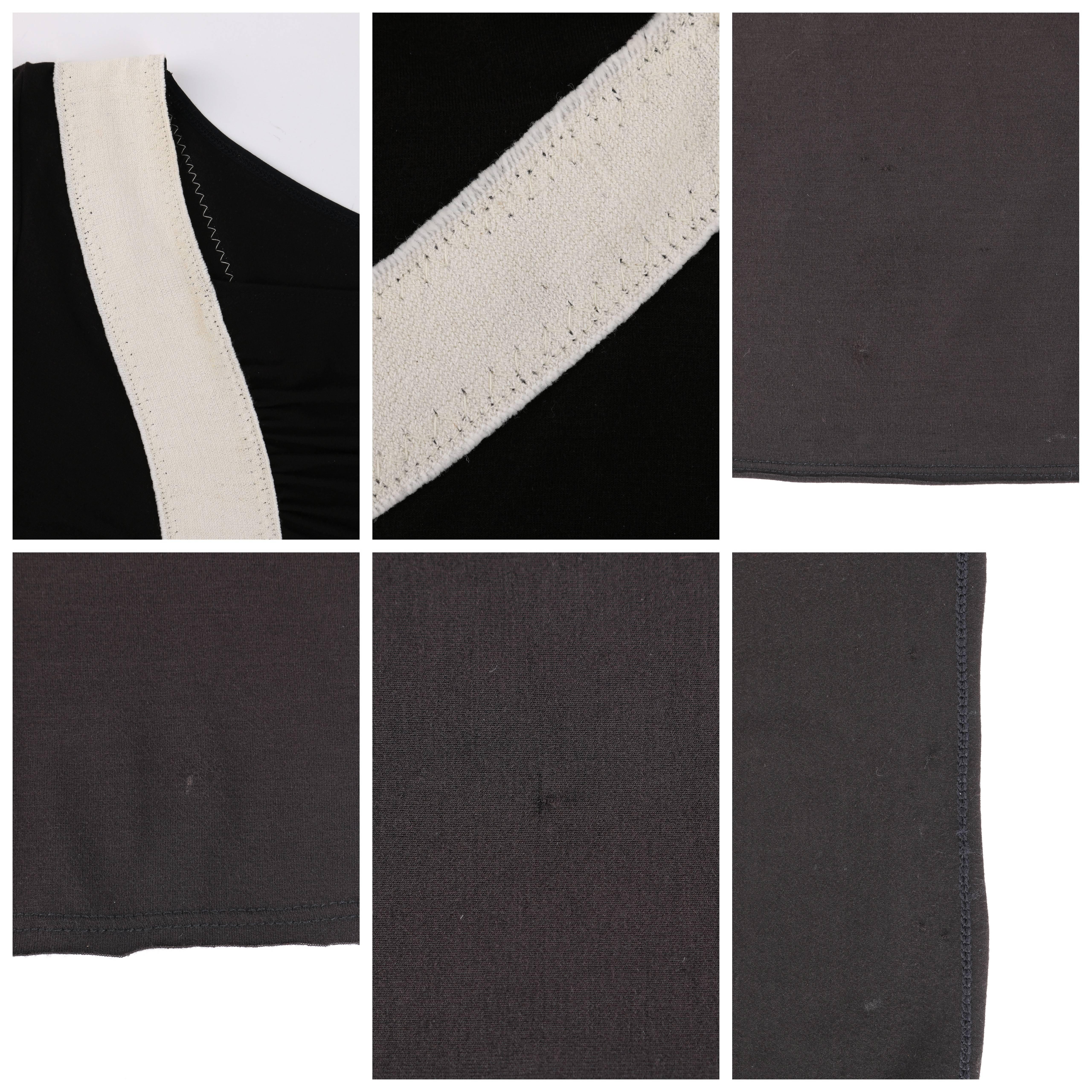 ISSEY MIYAKE S/S 2004 Black Jersey Knit Cross Bandage Sweater Top 1
