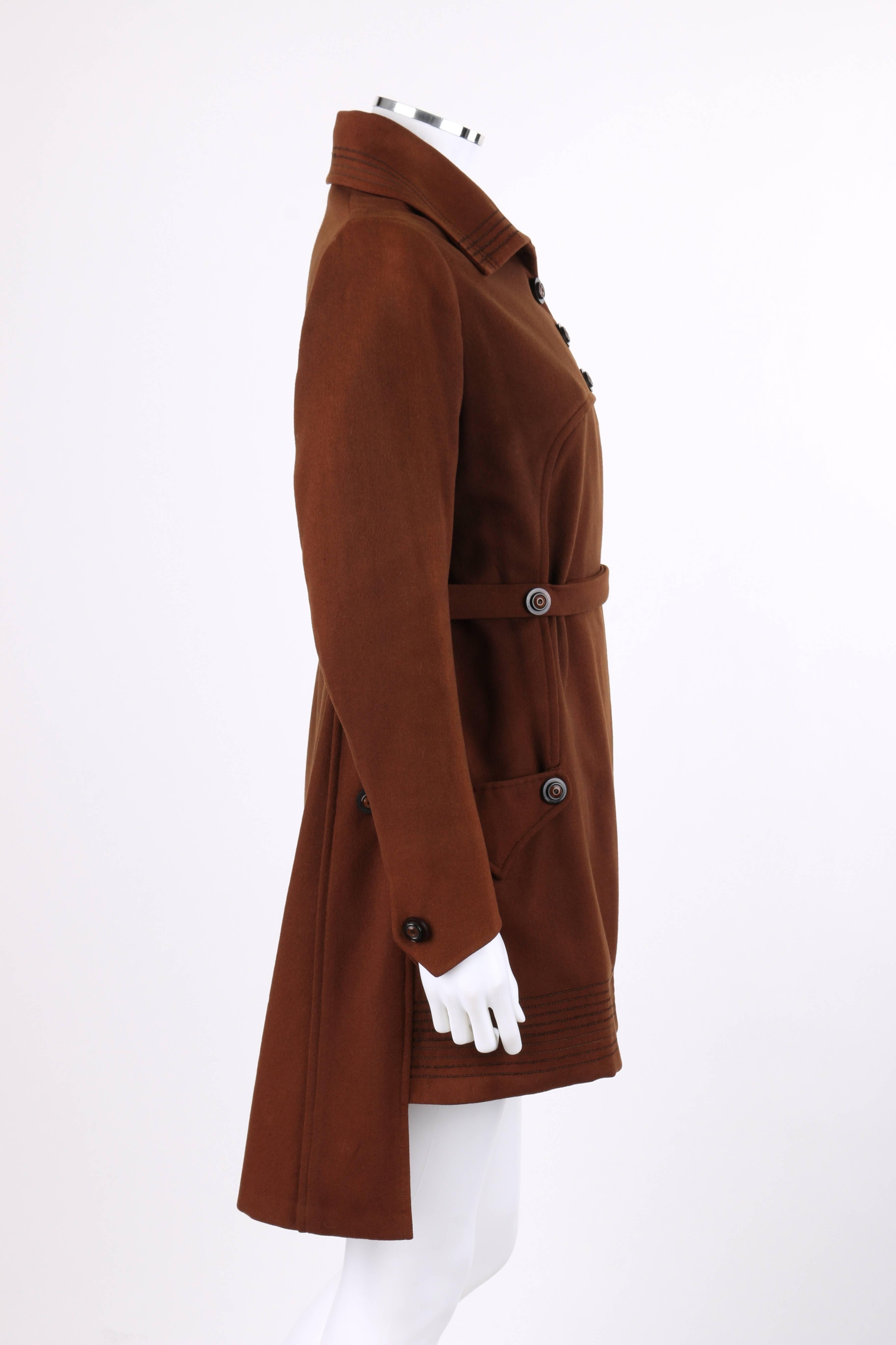 brown walking coat
