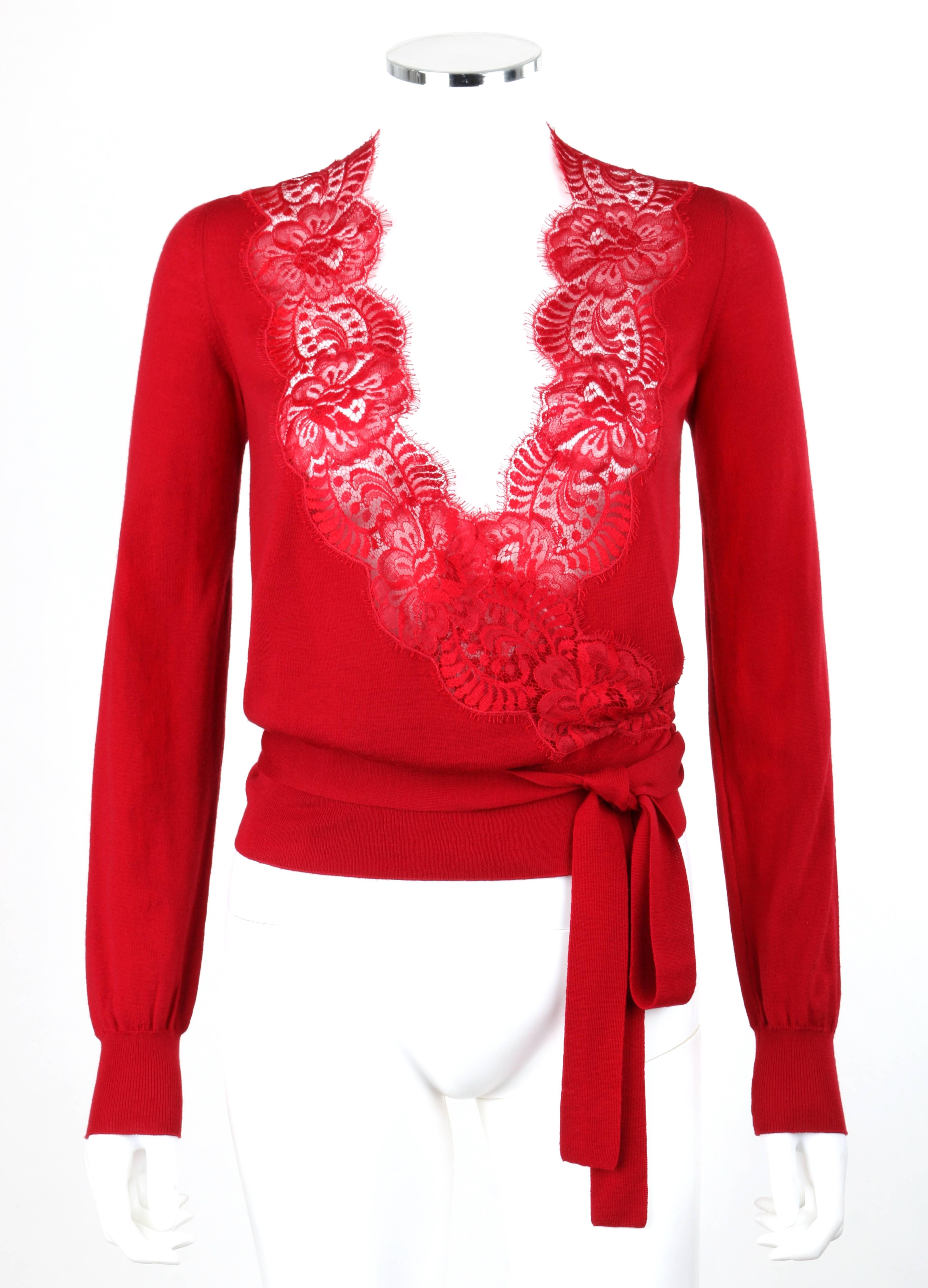 Dolce & Gabbana Red Wool Knit Button Down Cardigan Sweater