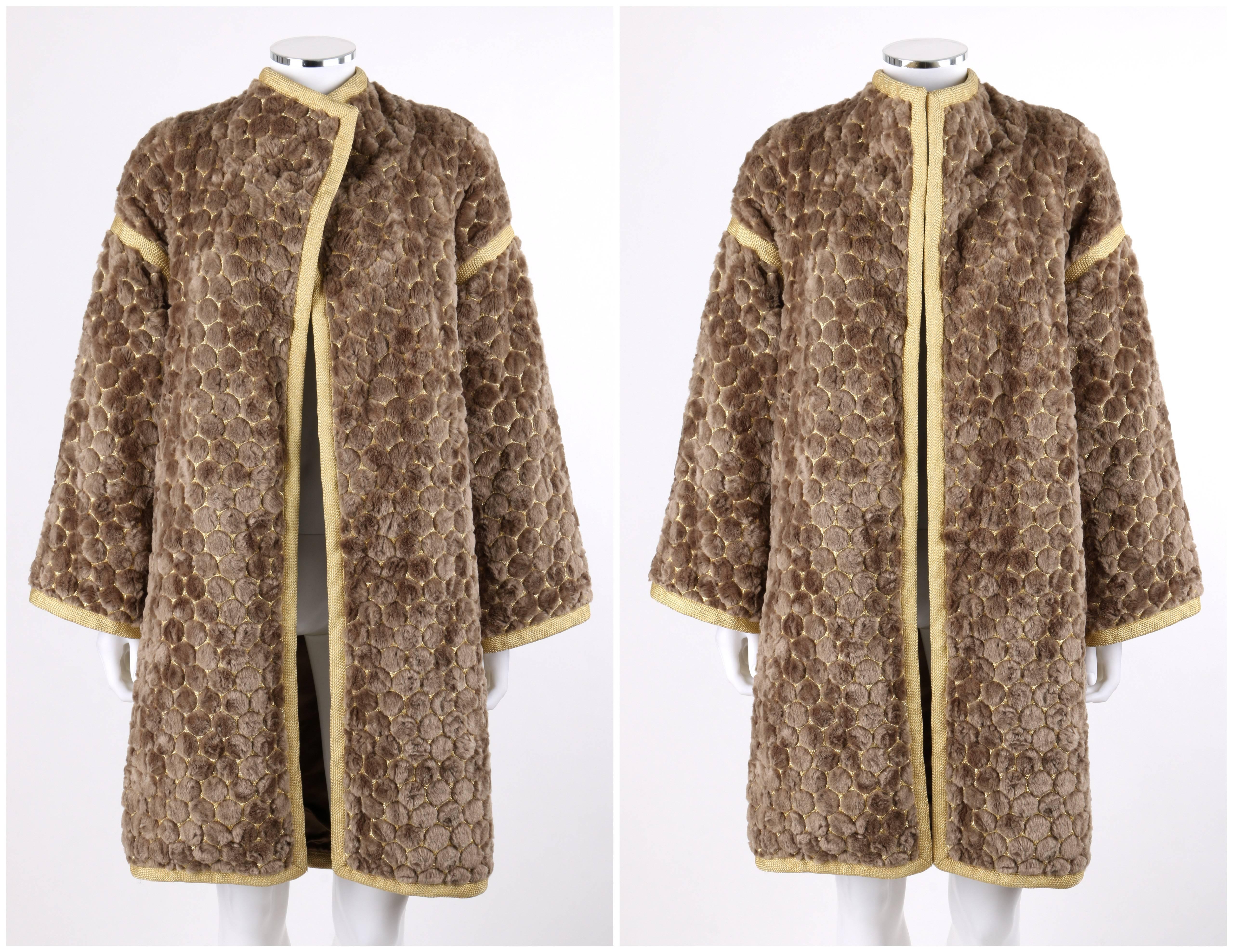 STANLEY PLATOS - MARTIN ROSS c.1980's Circular Patterned Fur and Lurex ...