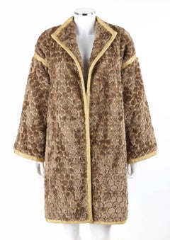 STANLEY PLATOS - MARTIN ROSS c.1980's Circular Patterned Fur & Lurex Opera Coat