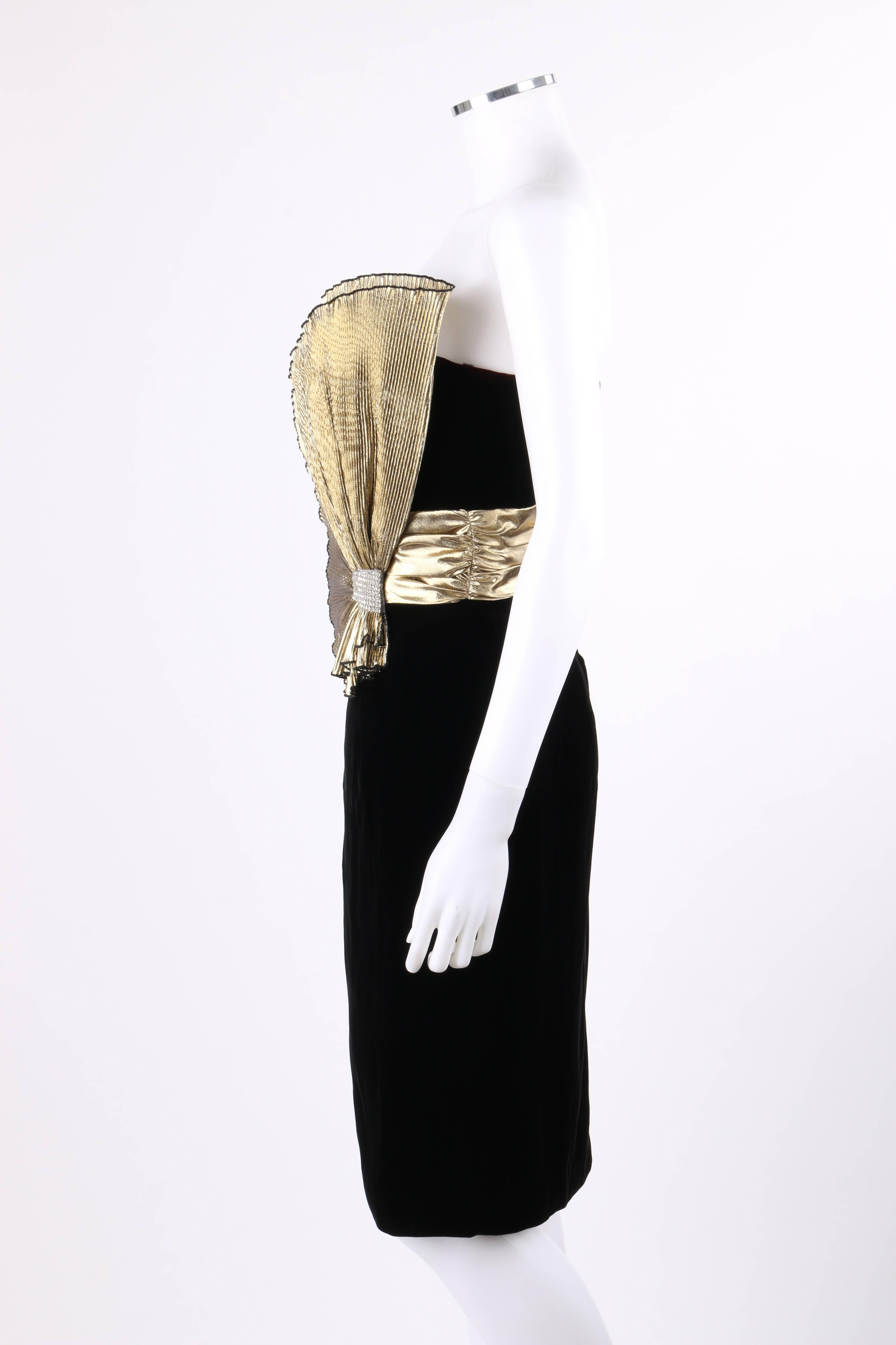 dave and johnny black velvet dress