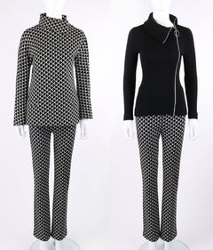 RUDI GERNREICH c.1960's 3 Piece Wool Mod Knitwear Jacket Sweater Pant Suit Set