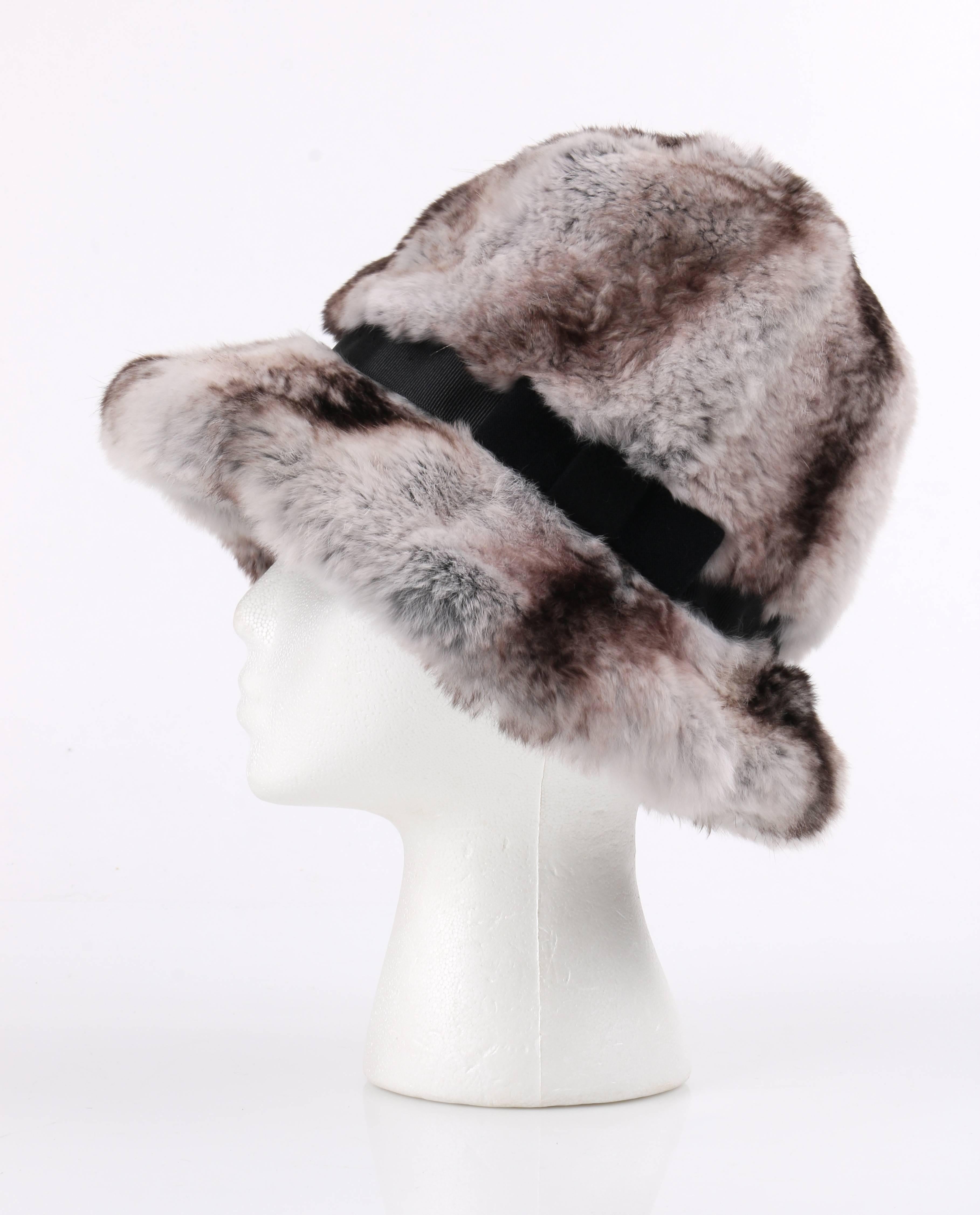CHRISTIAN DIOR Chapeaux c.1960's MARC BOHAN Natural Chinchilla Fur Cloche Hat 1