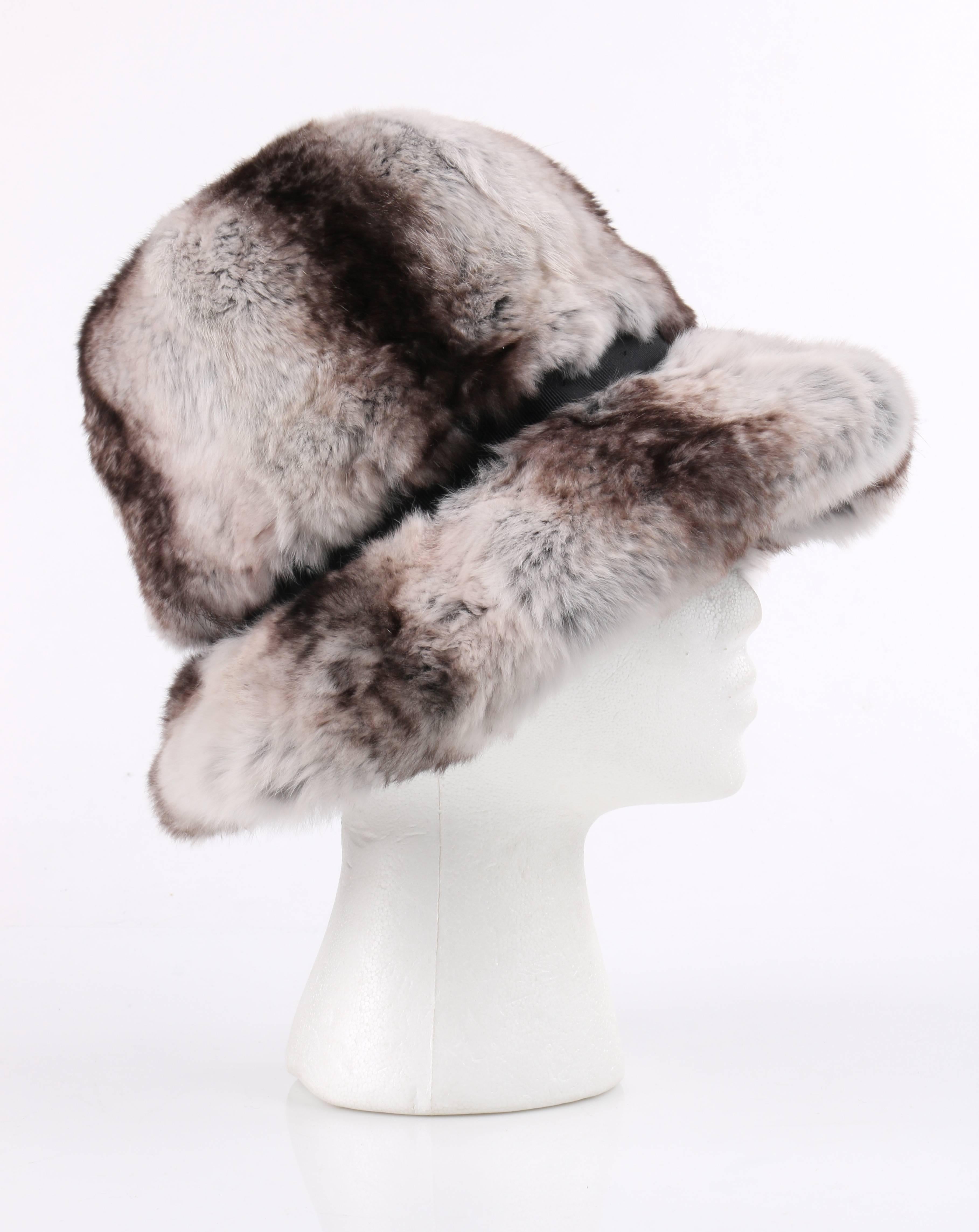 CHRISTIAN DIOR Chapeaux c.1960's MARC BOHAN Natural Chinchilla Fur Cloche Hat In Excellent Condition In Thiensville, WI