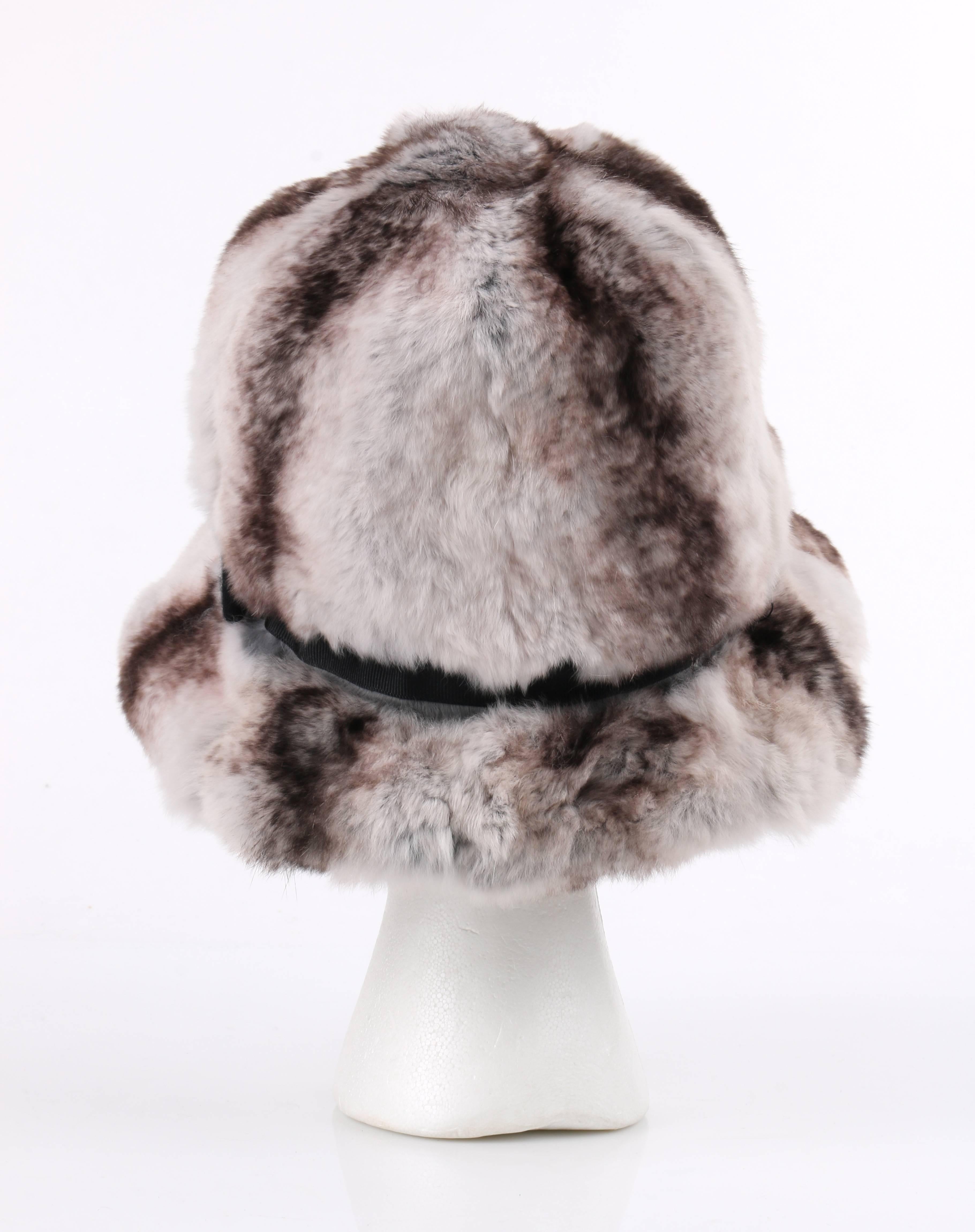 Women's CHRISTIAN DIOR Chapeaux c.1960's MARC BOHAN Natural Chinchilla Fur Cloche Hat