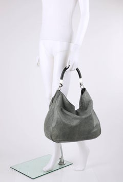 YVES SAINT LAURENT A/W 2010 "Roady" Gray Stingray Leather Hobo Bag Purse YSL