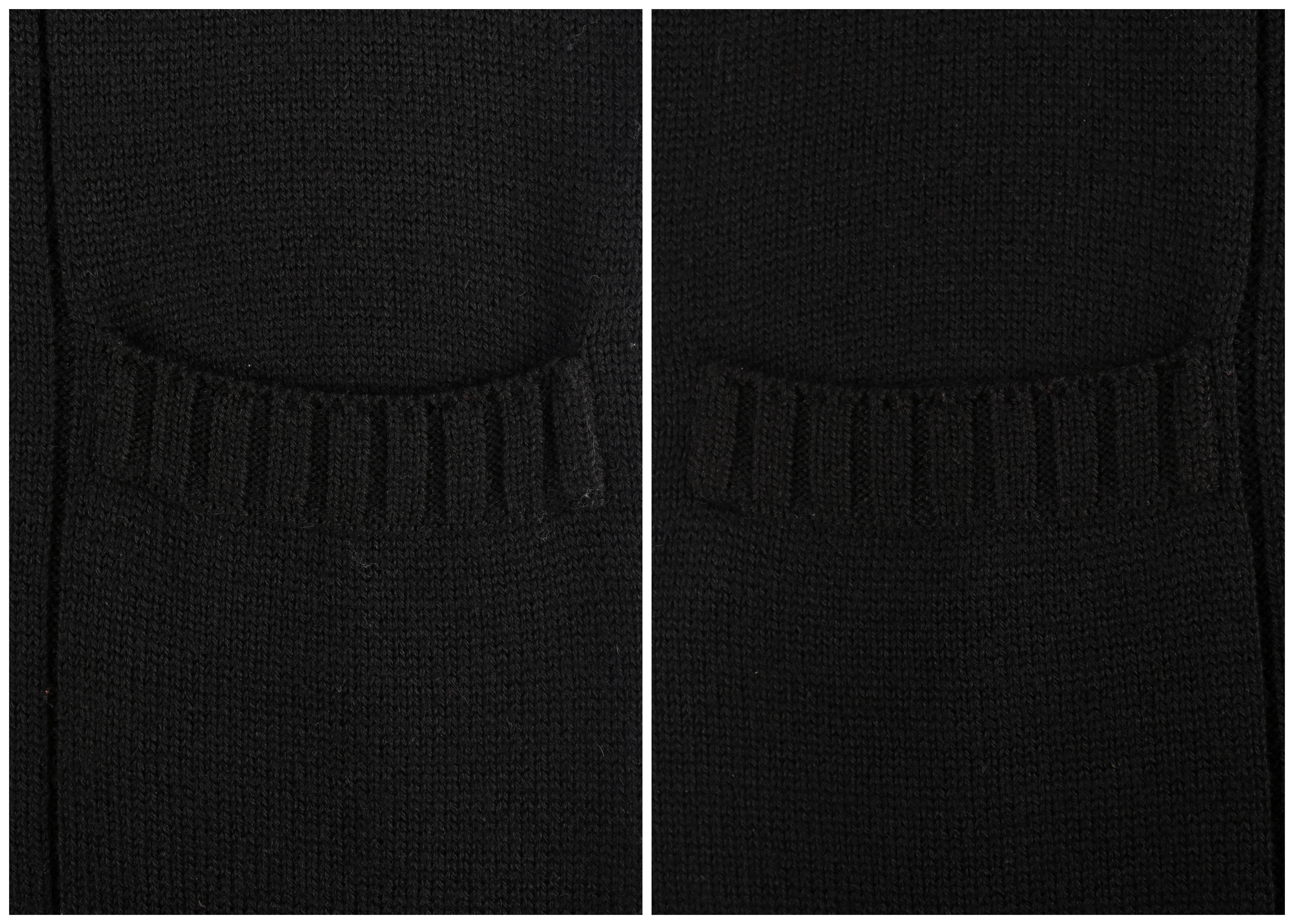 COURREGES c.1980's Black Wool Cable Knit Mock Neck Sweater Dress 4