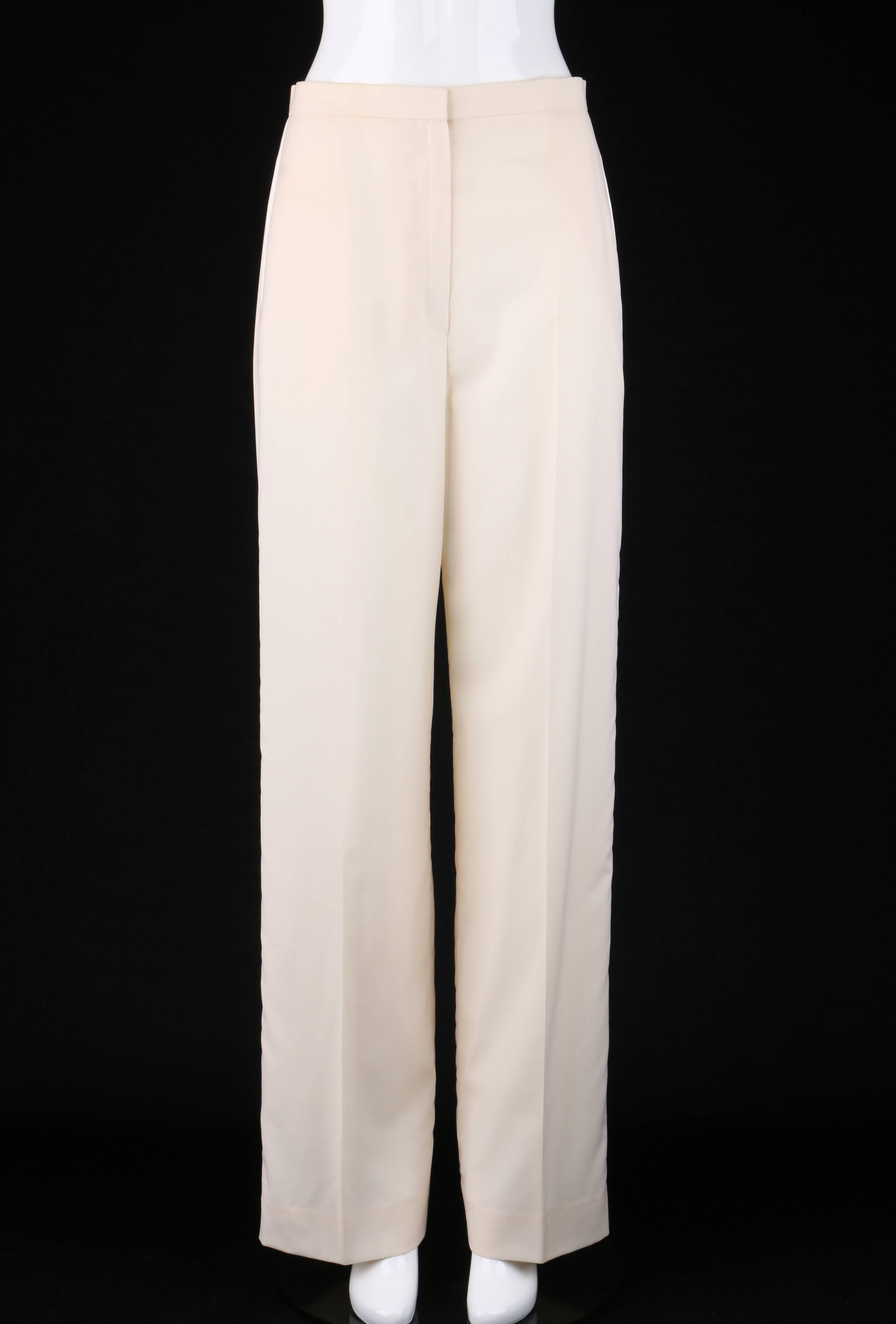 Beige GIVENCHY Couture S/S 1999 ALEXANDER McQUEEN 2 Piece Tuxedo Jacket Pant Suit Set