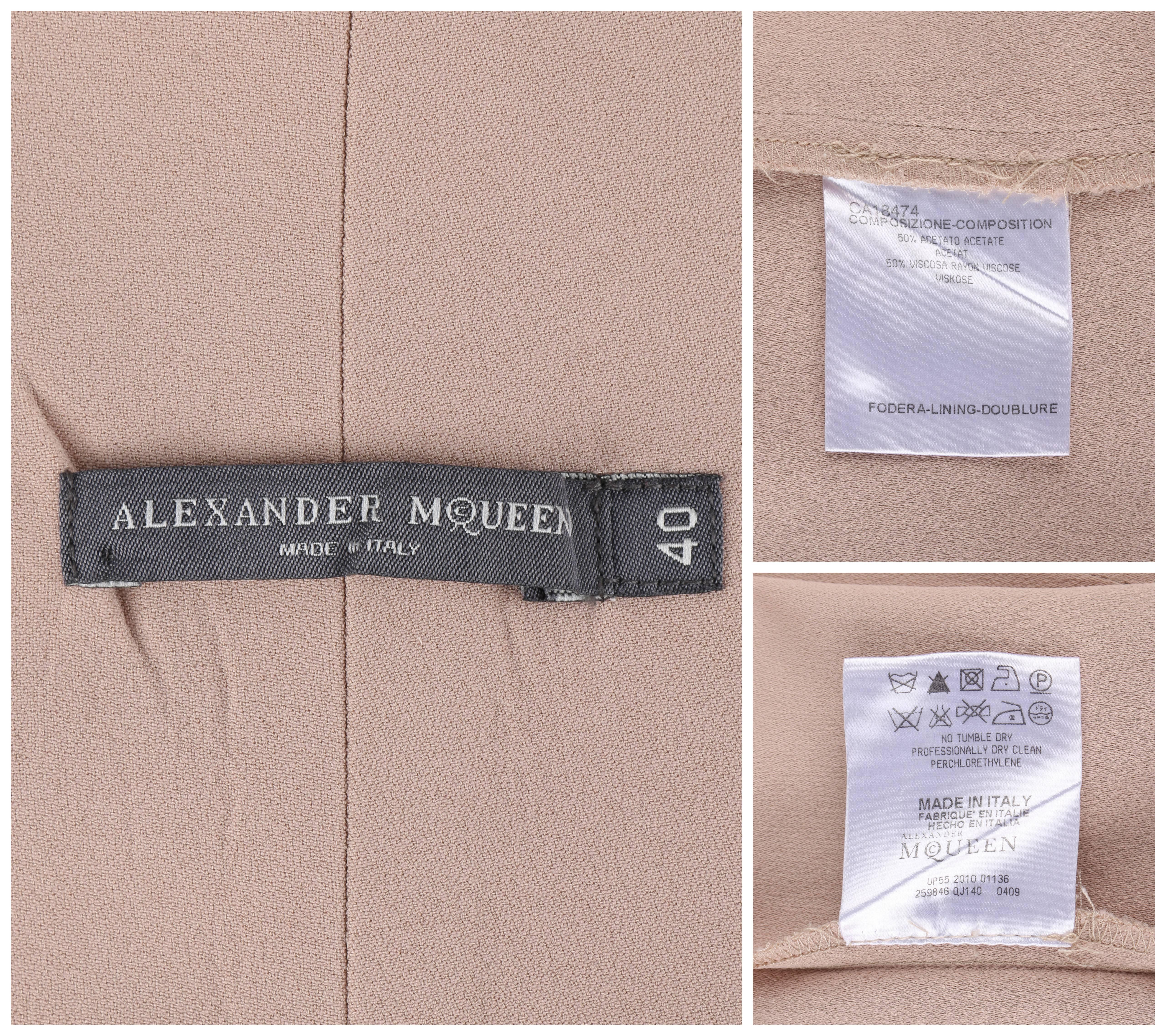 ALEXANDER McQUEEN Resort 2011 Khaki Crepe Fold Over Cropped Harem Pants For Sale 3