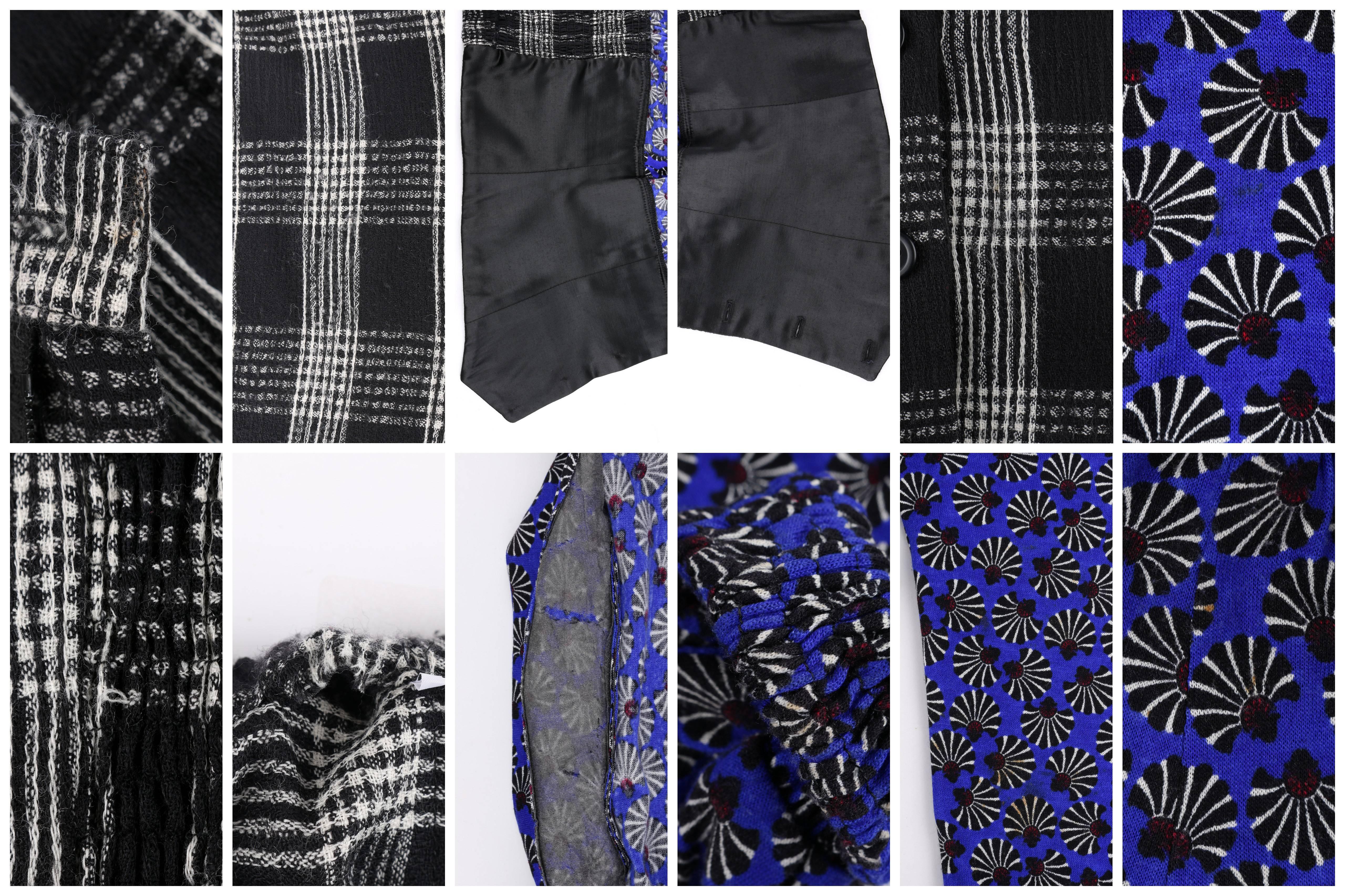 KOOS VAN DEN AKKER c. 1980's 4 Pc Patchwork Blouse Skirt Pants Suit Set w/ Shawl 4