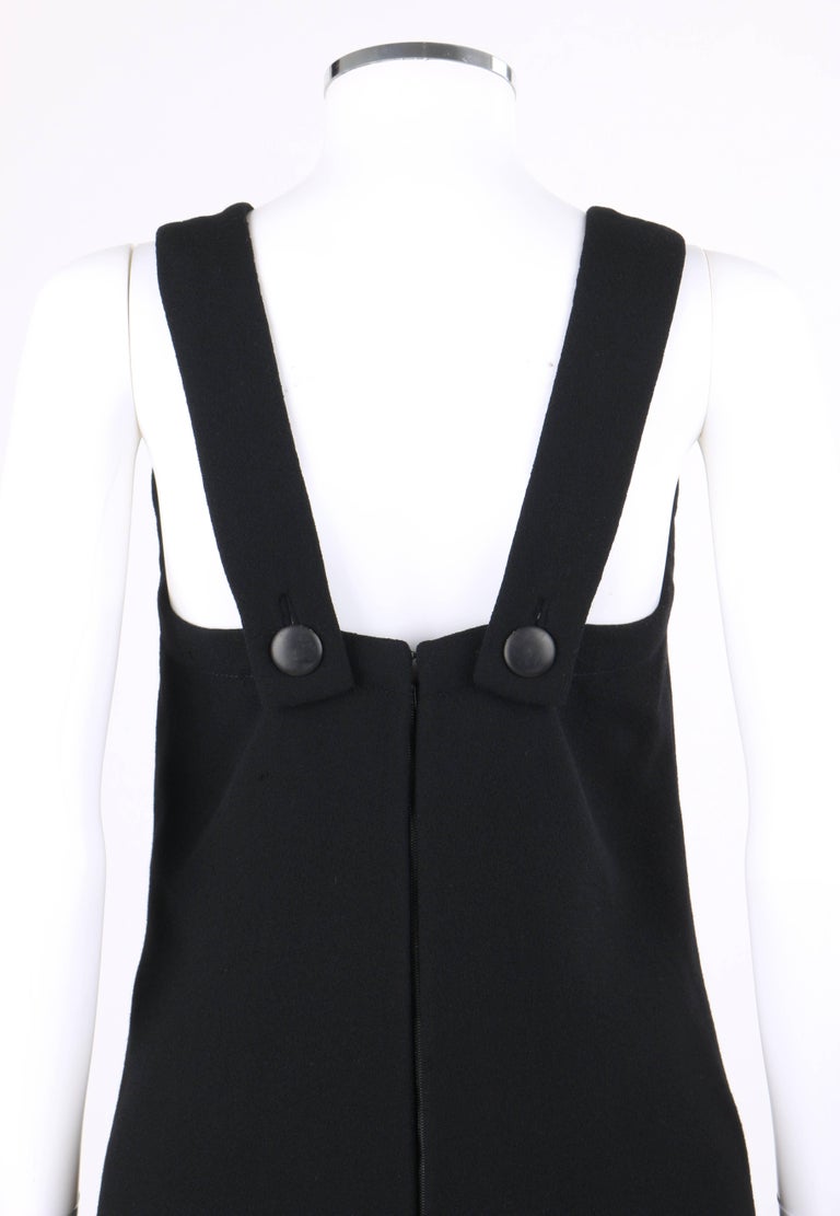 JEAN PATOU ca. 1960er Haute Couture nummeriertes schwarzes  Wollpulloverkleid mit V-Ausschnitt aus Wolle im Angebot bei 1stDibs