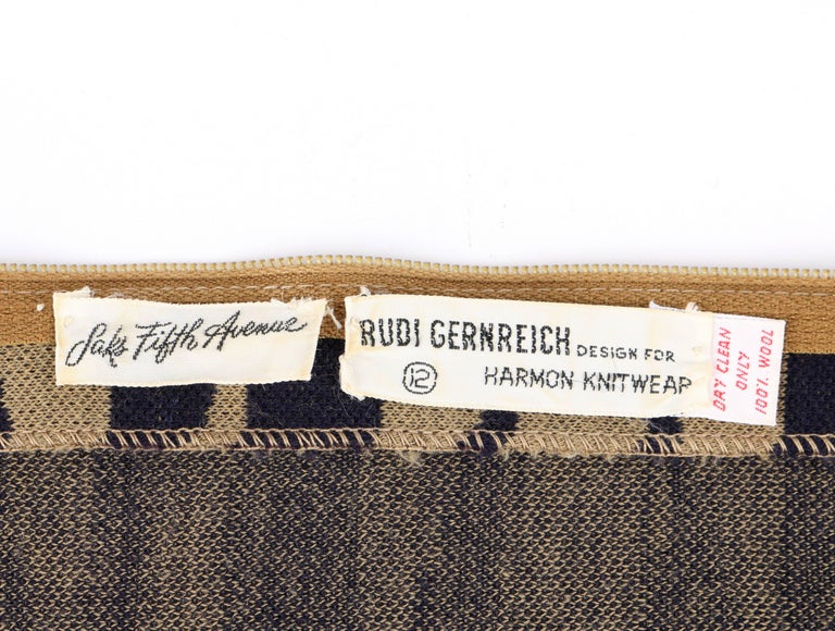 Documented 1971 Rudi Gernreich Red & Navy Check Dress w Belt