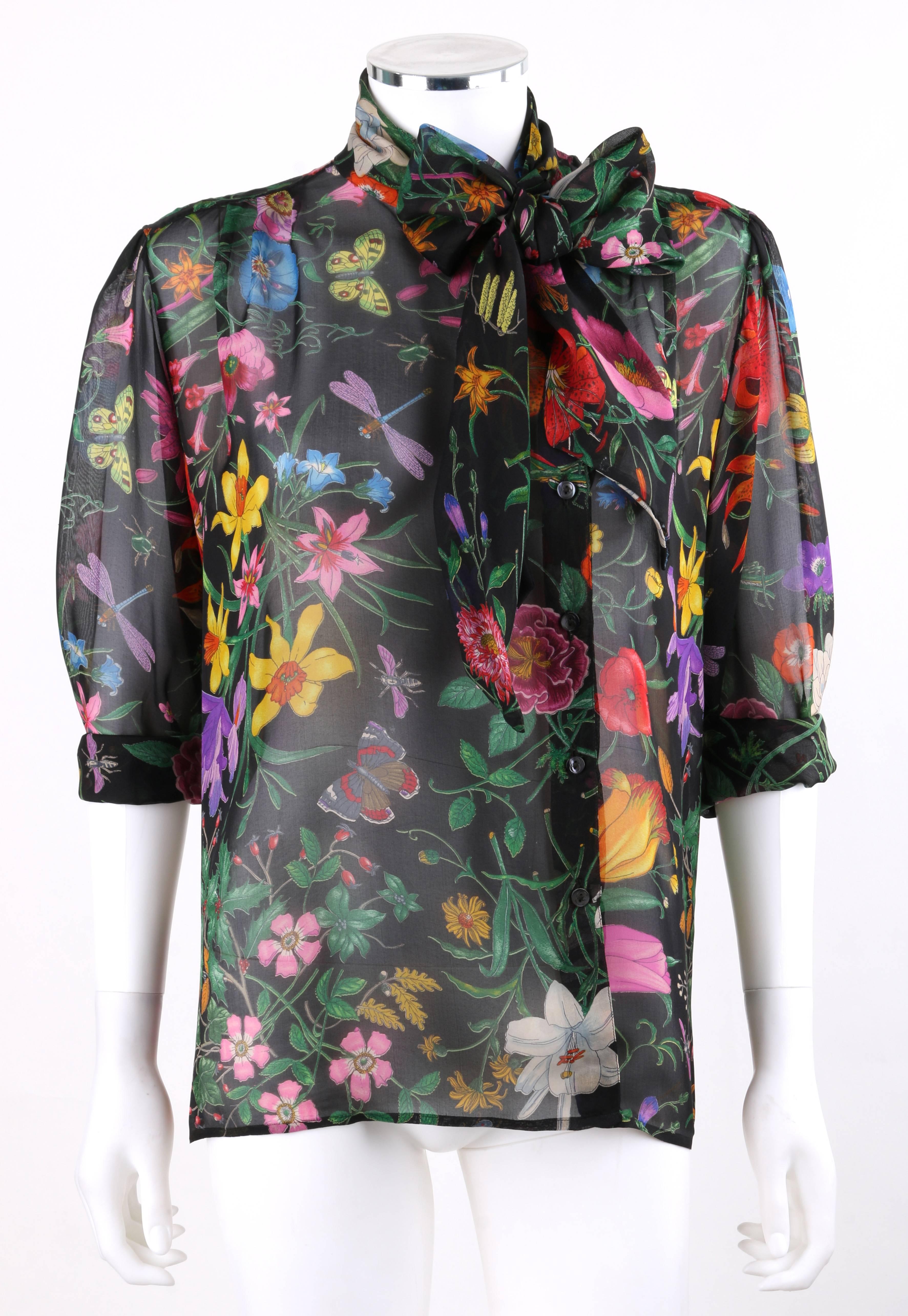 gucci floral blouse