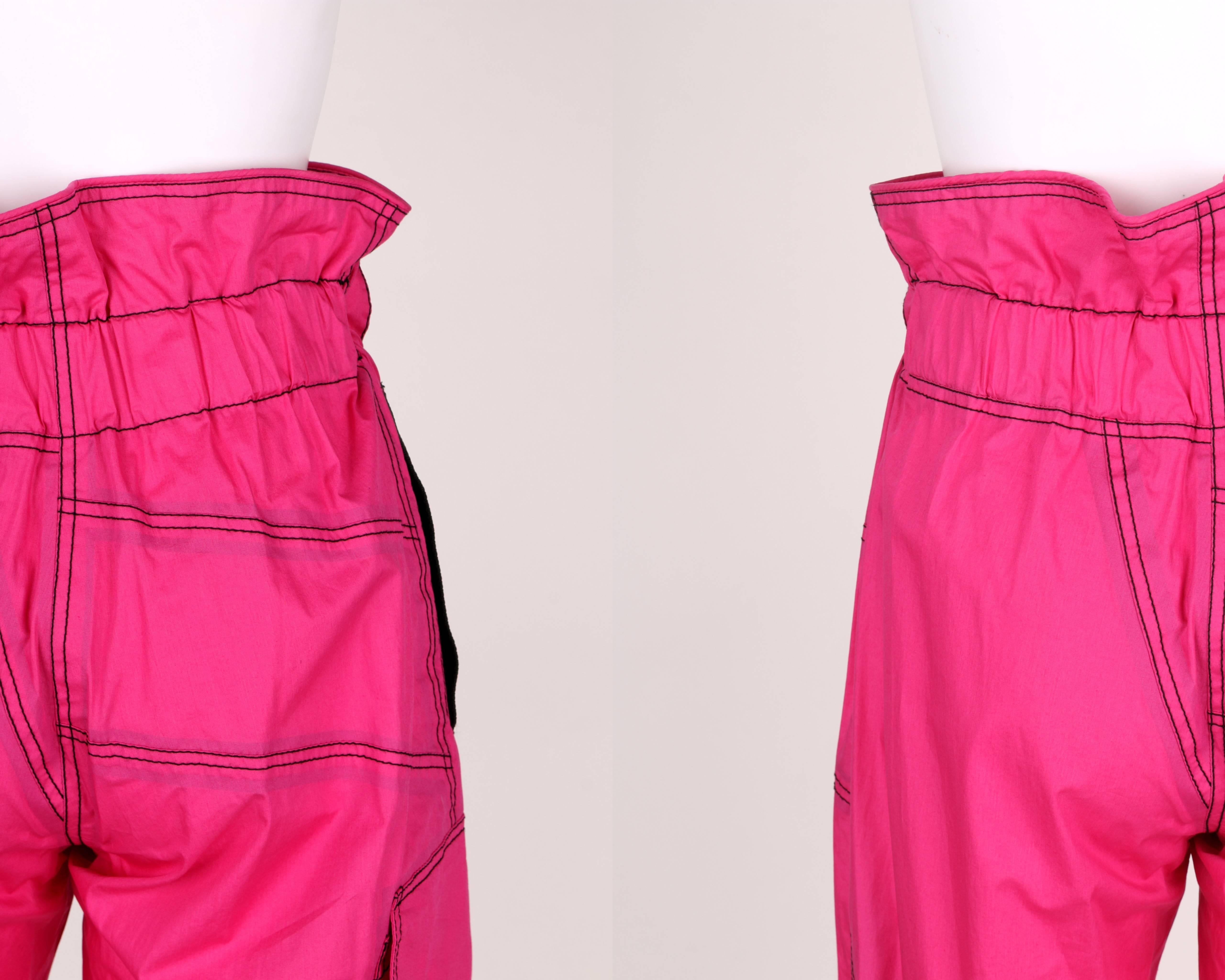 EMILIO PUCCI Bright Pink Highwaisted Windbreaker Capri Pants 1