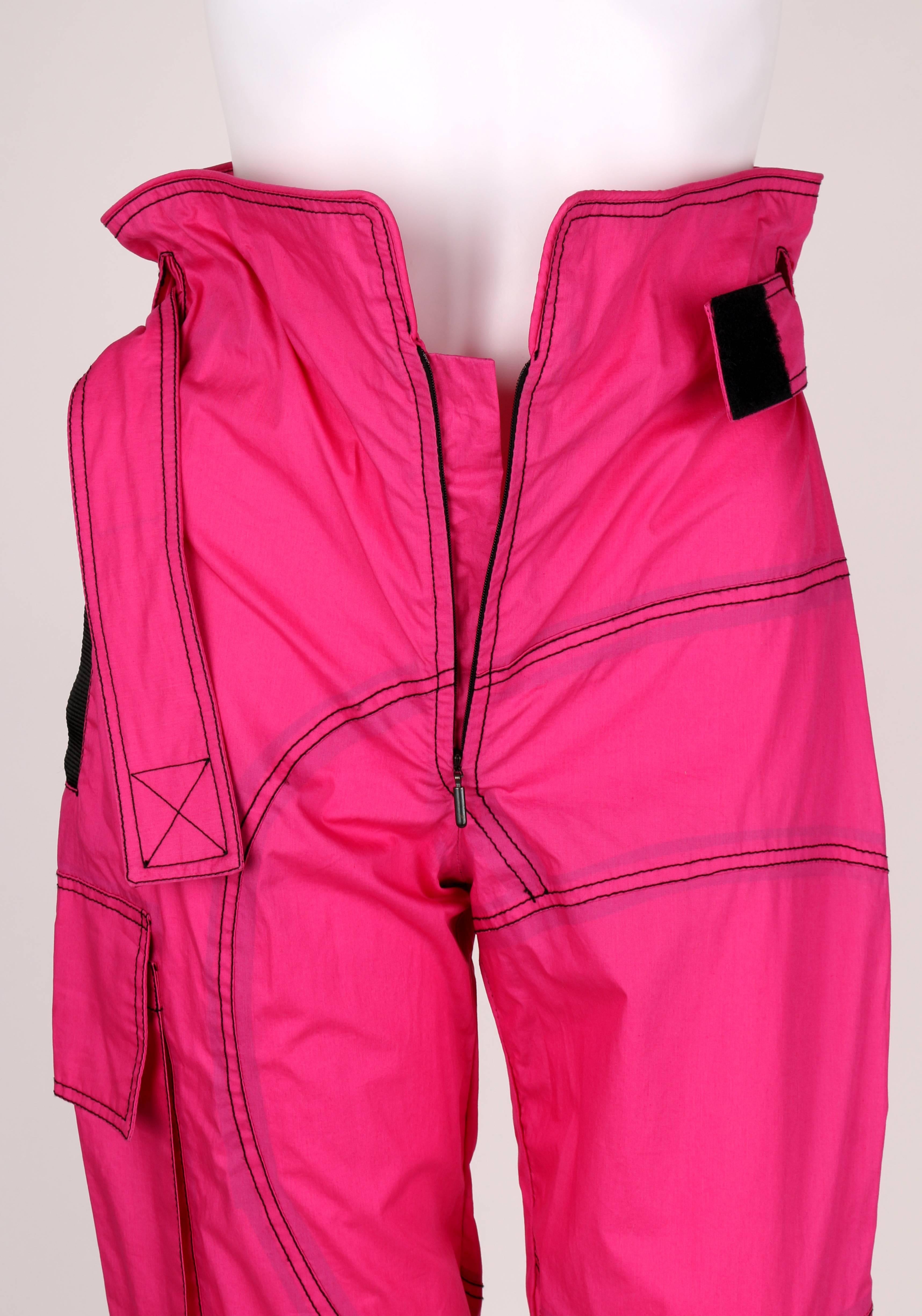 EMILIO PUCCI Bright Pink Highwaisted Windbreaker Capri Pants 2