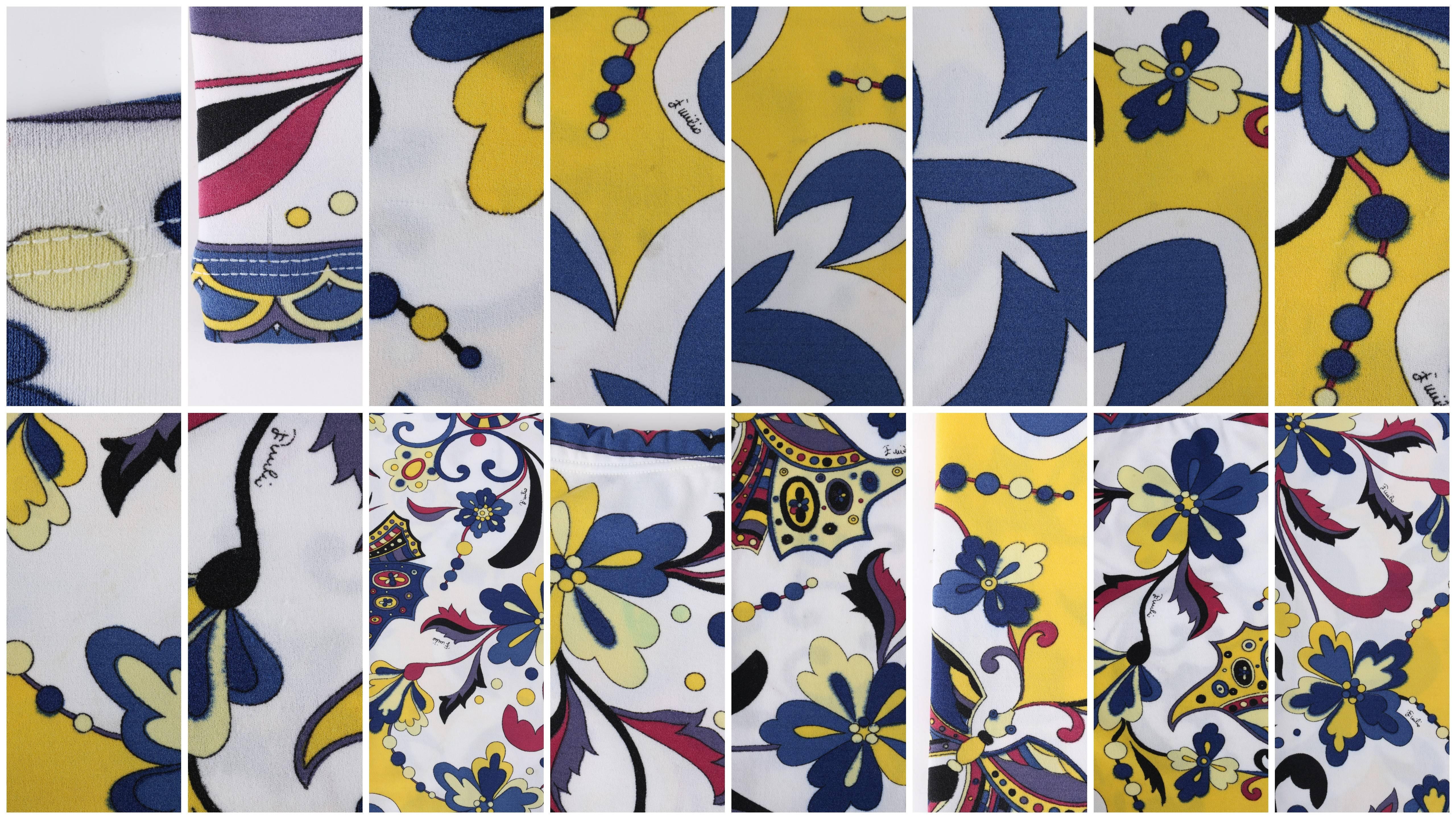 EMILIO PUCCI Legging blanc « Concentrico » à imprimé floral caractéristique, années 1970 en vente 2