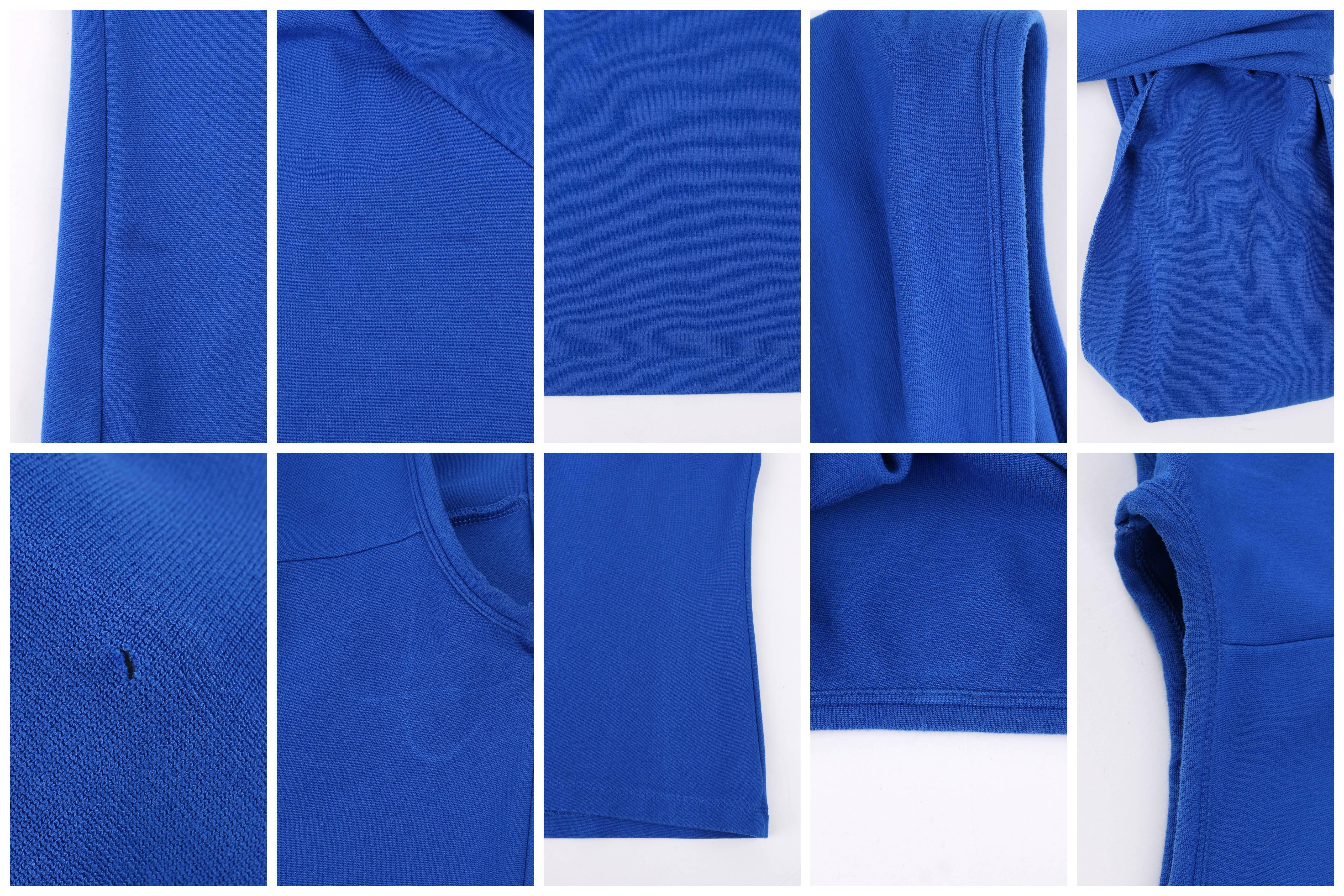 MISSONI Blue Knit Sleeveless Asymmetrical Twist Top 4