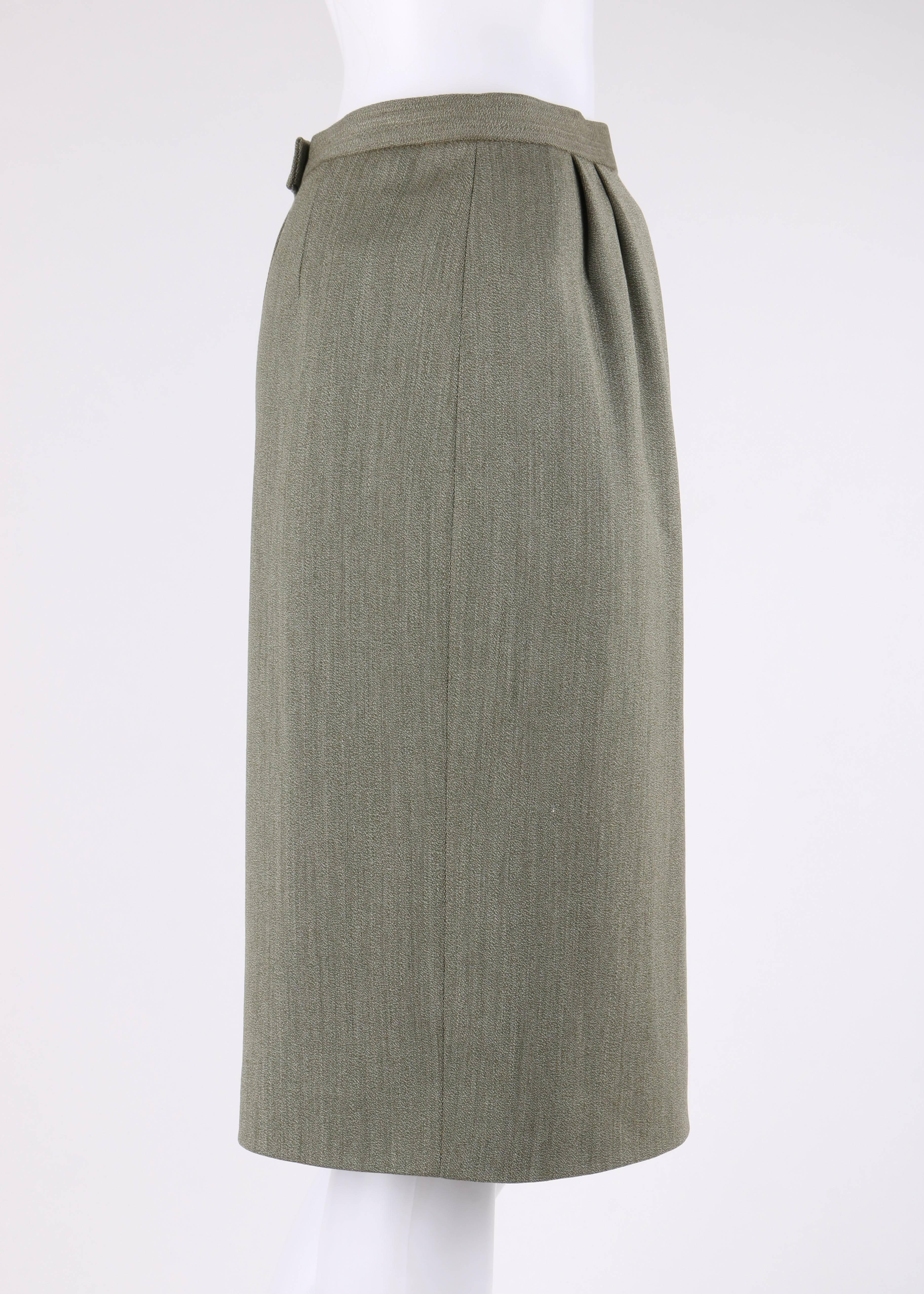 sage green pencil skirt