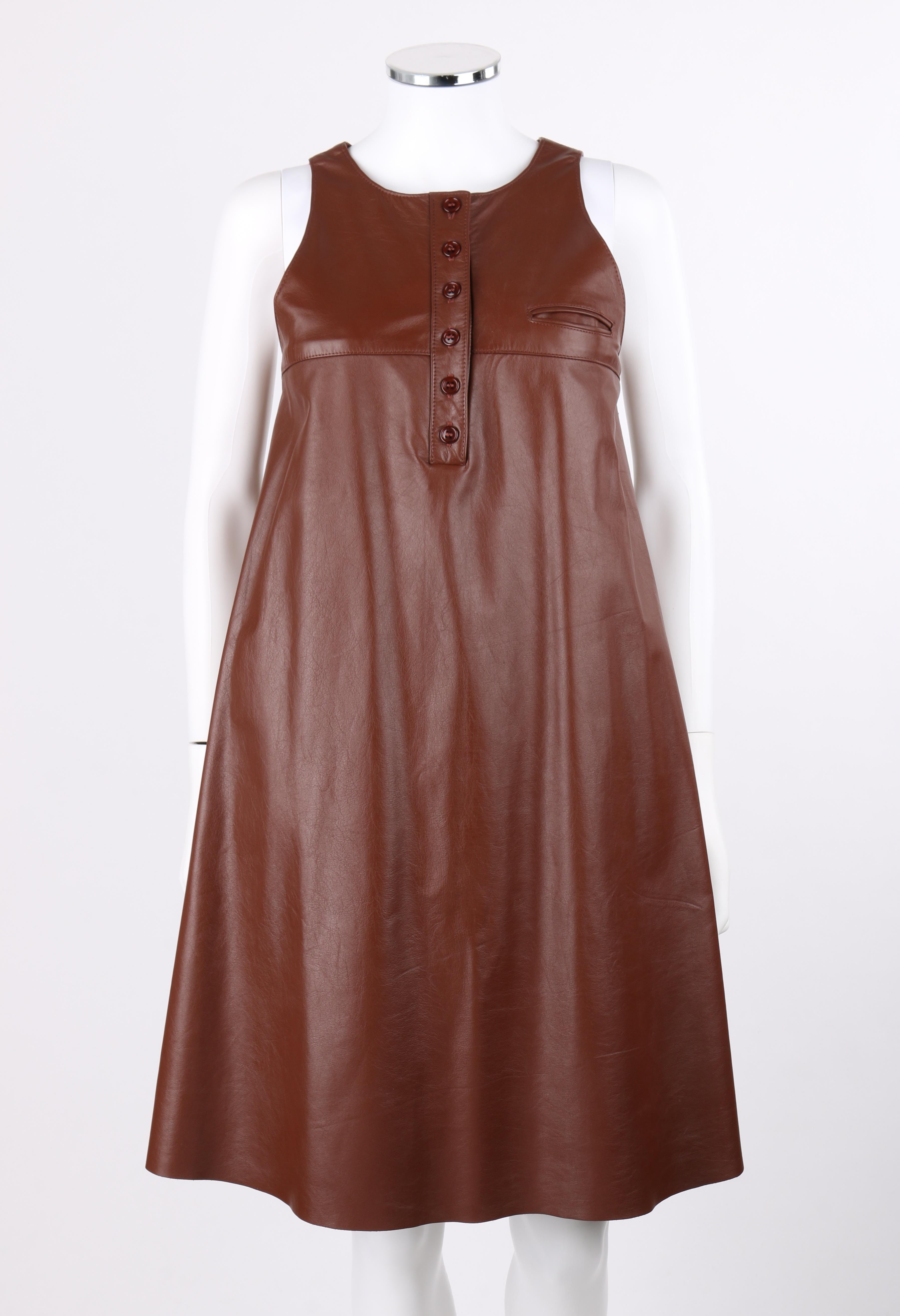 ANNE KLEIN c.1970's 3 Piece Paisley Blouse Leather Jumper Dress Set w/ Sash 1