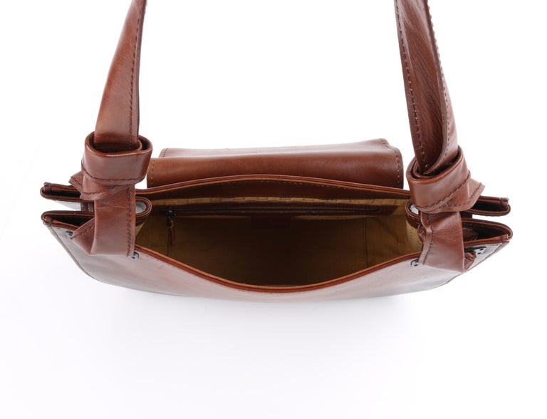 Louis Vuitton Brown Leather Bamboo Top Handle Flap Bag 8GG918 at 1stDibs