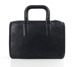COACH c.1974 BONNIE CASHIN "Slim Satchel" Navy Blue Leather Top Handle Briefcase