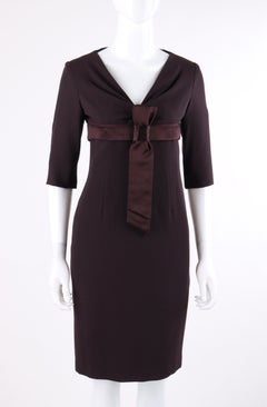 ALEXANDER McQUEEN S/S 2006 "Neptune" Plum Purple Bow Front Empire Cocktail Dress
