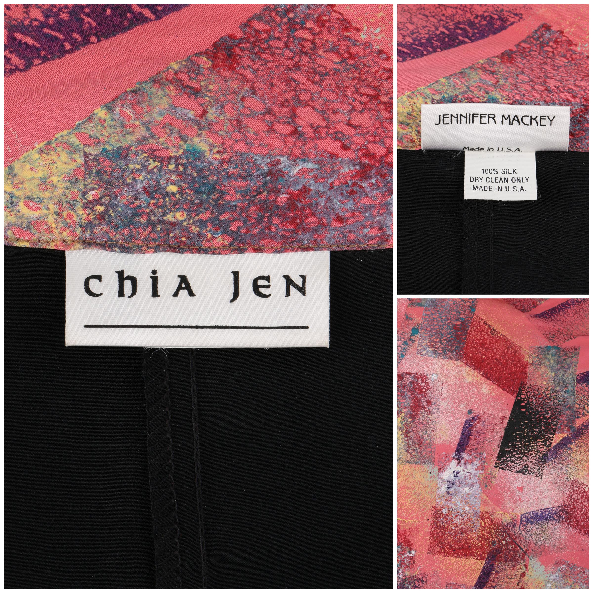 CHIA JEN JENNIFER MACKEY Hand Printed Silk Art To Wear Jumpsuit OOAK For Sale 2