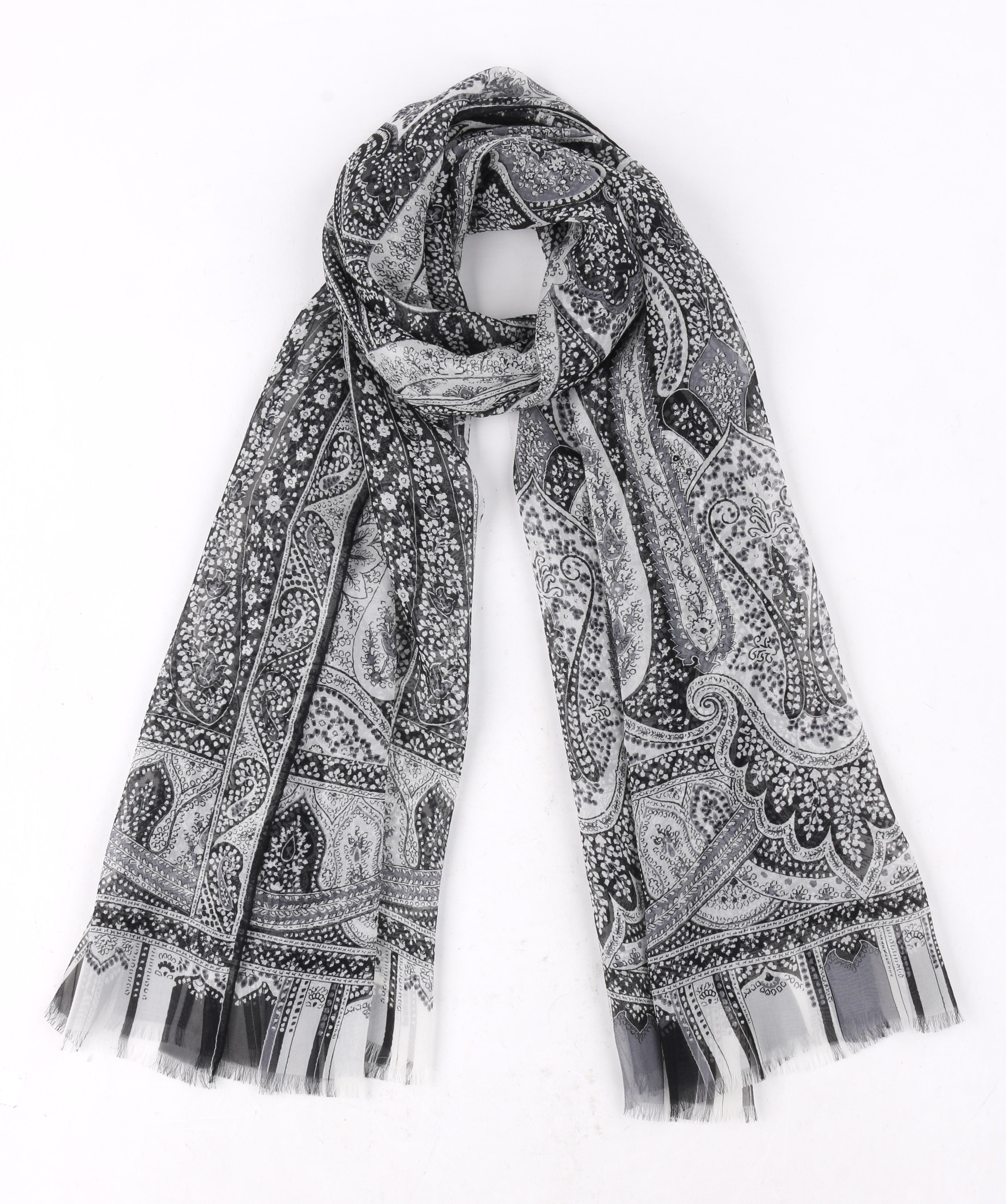 black and white paisley scarf