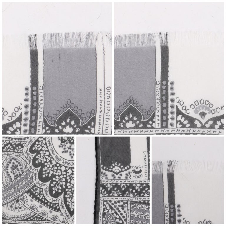 Small White Paisley on White Embroidered Silk main image 1