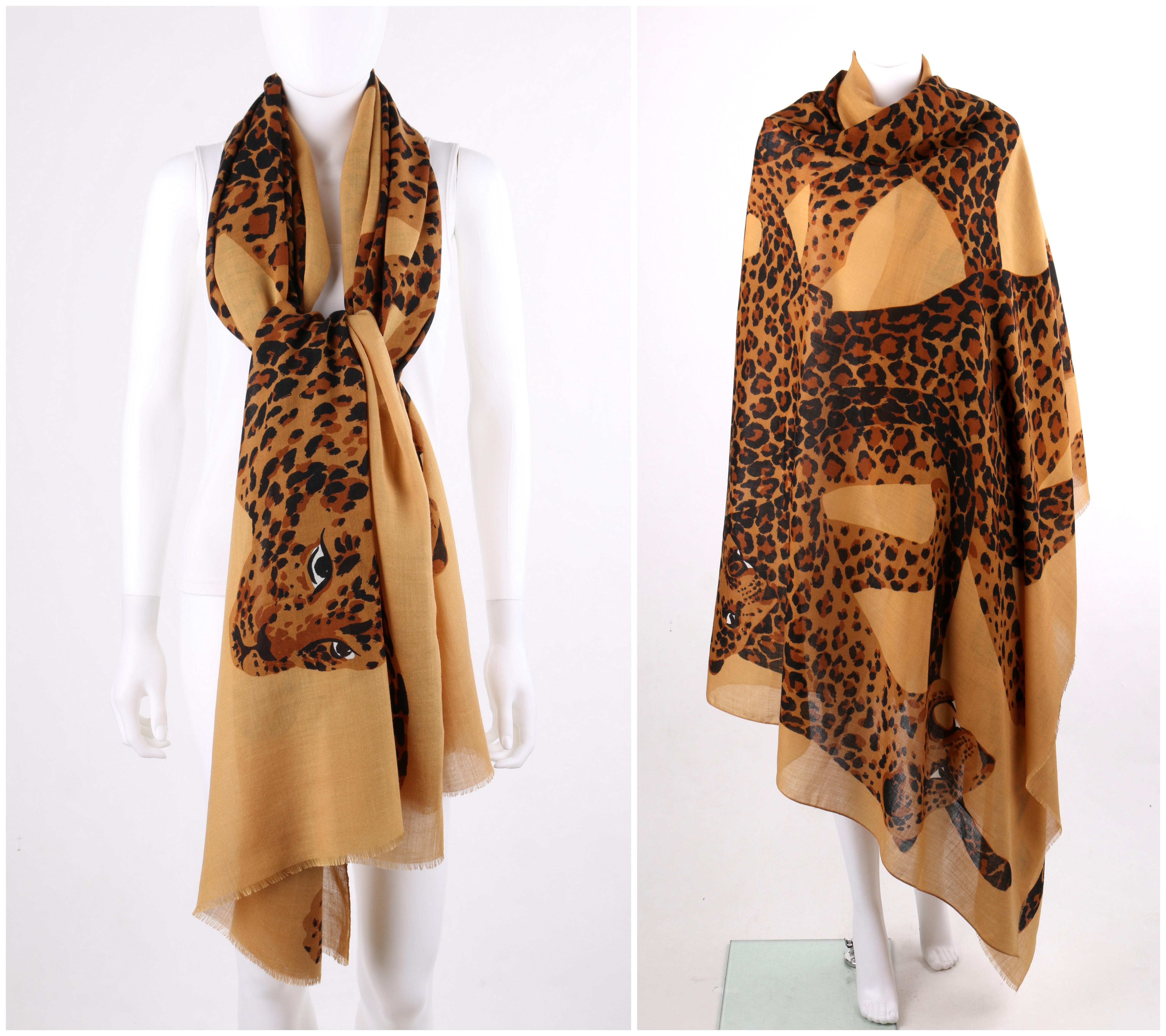 ysl leopard scarf