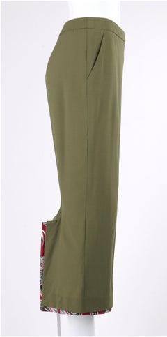 ALEXANDER McQUEEN S/S 2001 "Voss" Olive Green Cropped Capri Trousers Pants