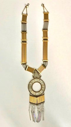 Elsa Martinelli's Noir Art Deco Style Pendent Necklace