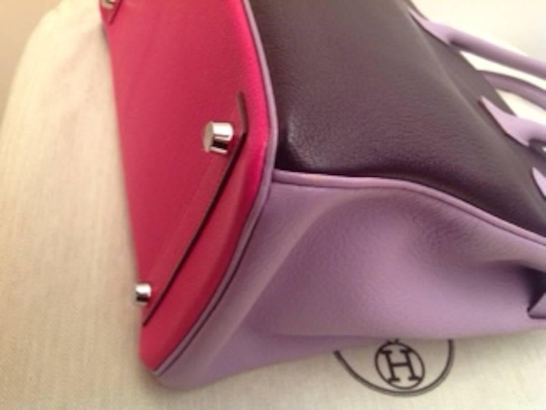 Rare Custom Order Hermes 30cm Birkin Bag in 3 colours 2