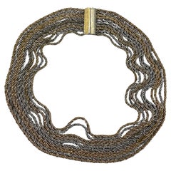 Christian Dior by Henkel & Grosse' 1967  Silver & Gold 10 Strand Necklace