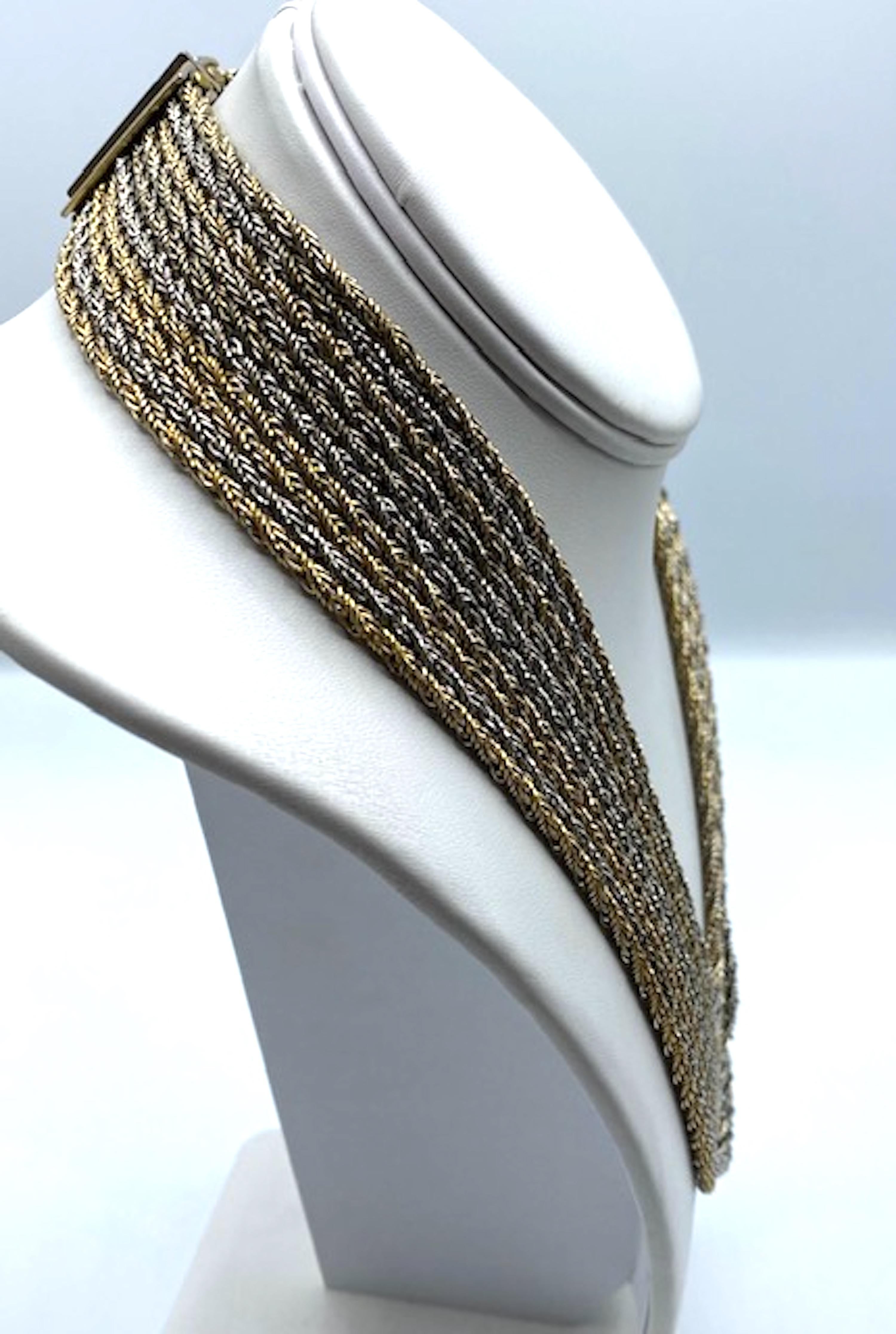 Christian Dior by Henkel and Grosse for Christian Dior' 1967  Collana a 10 fili in argento e oro in vendita 4