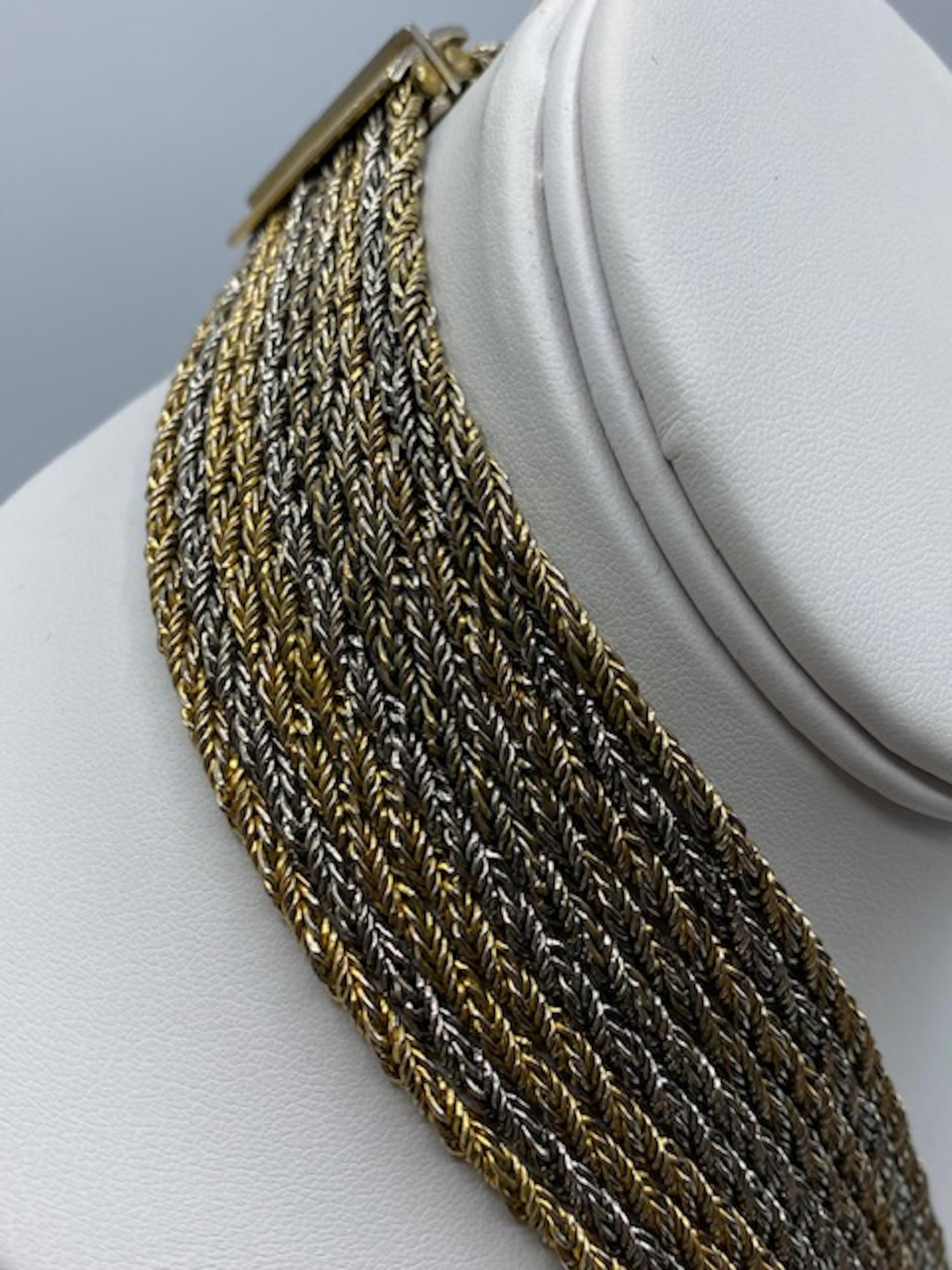 Christian Dior by Henkel and Grosse for Christian Dior' 1967  Collana a 10 fili in argento e oro in vendita 3