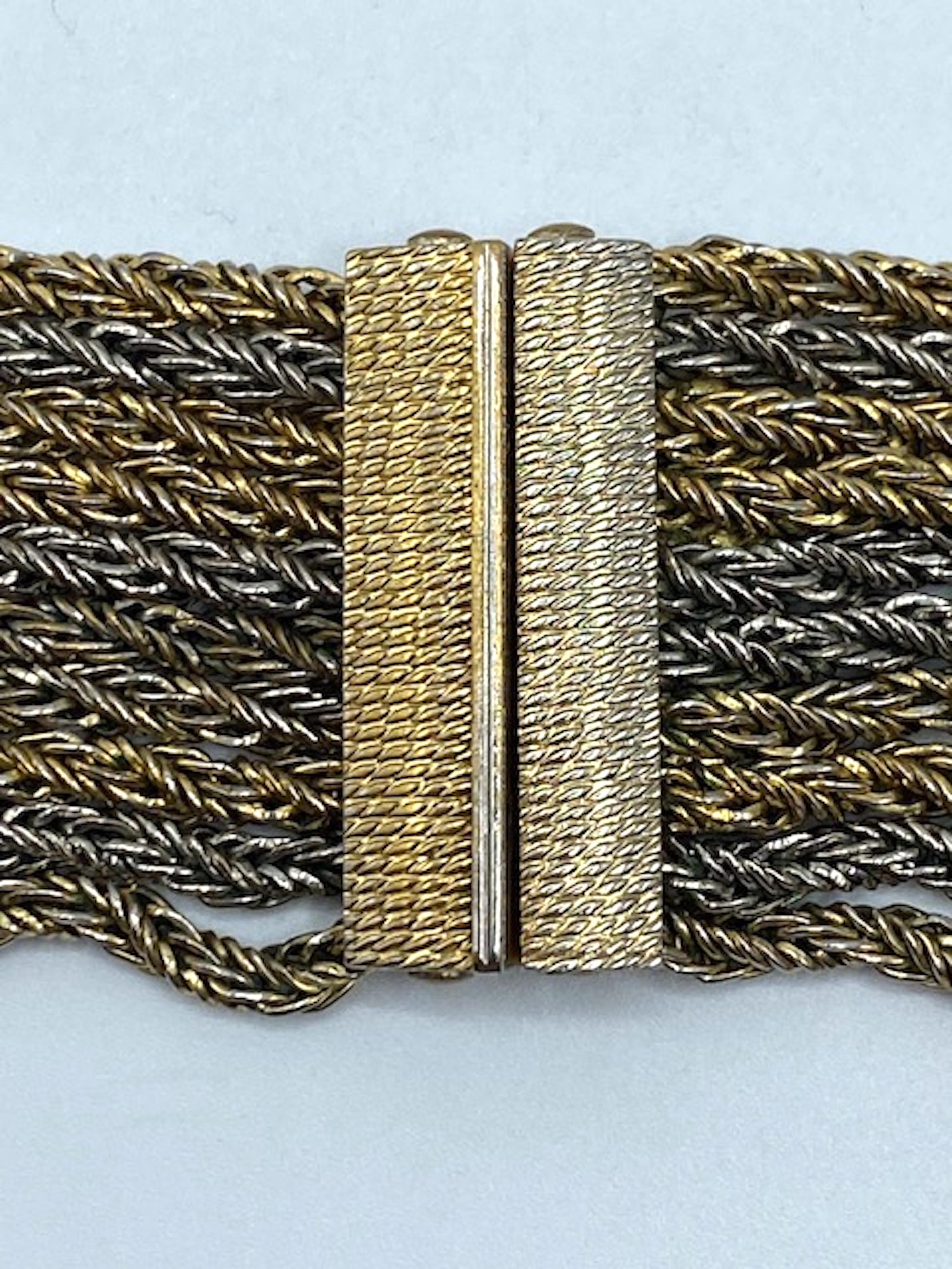 Christian Dior by Henkel and Grosse for Christian Dior' 1967  Collana a 10 fili in argento e oro in vendita 9