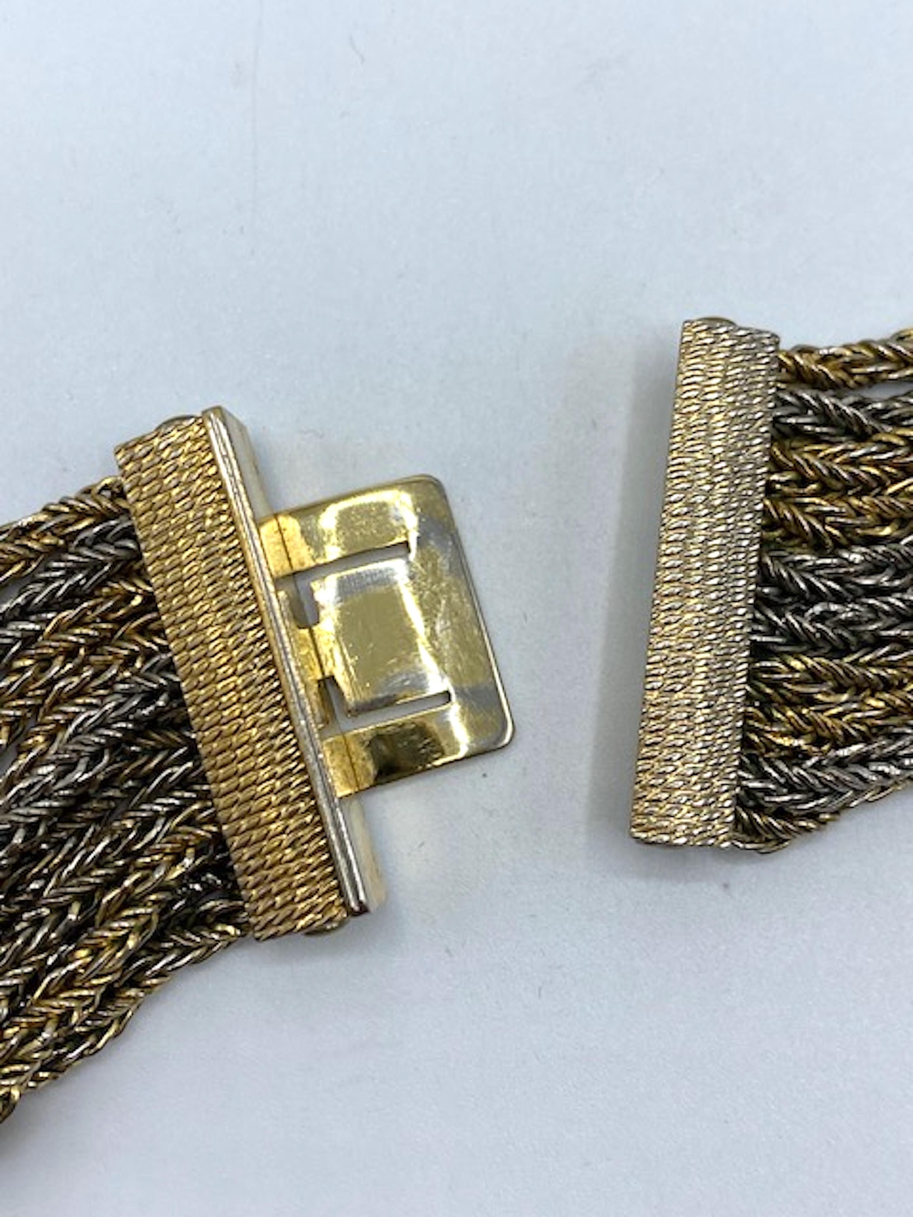 Christian Dior by Henkel and Grosse for Christian Dior' 1967  Collana a 10 fili in argento e oro in vendita 10