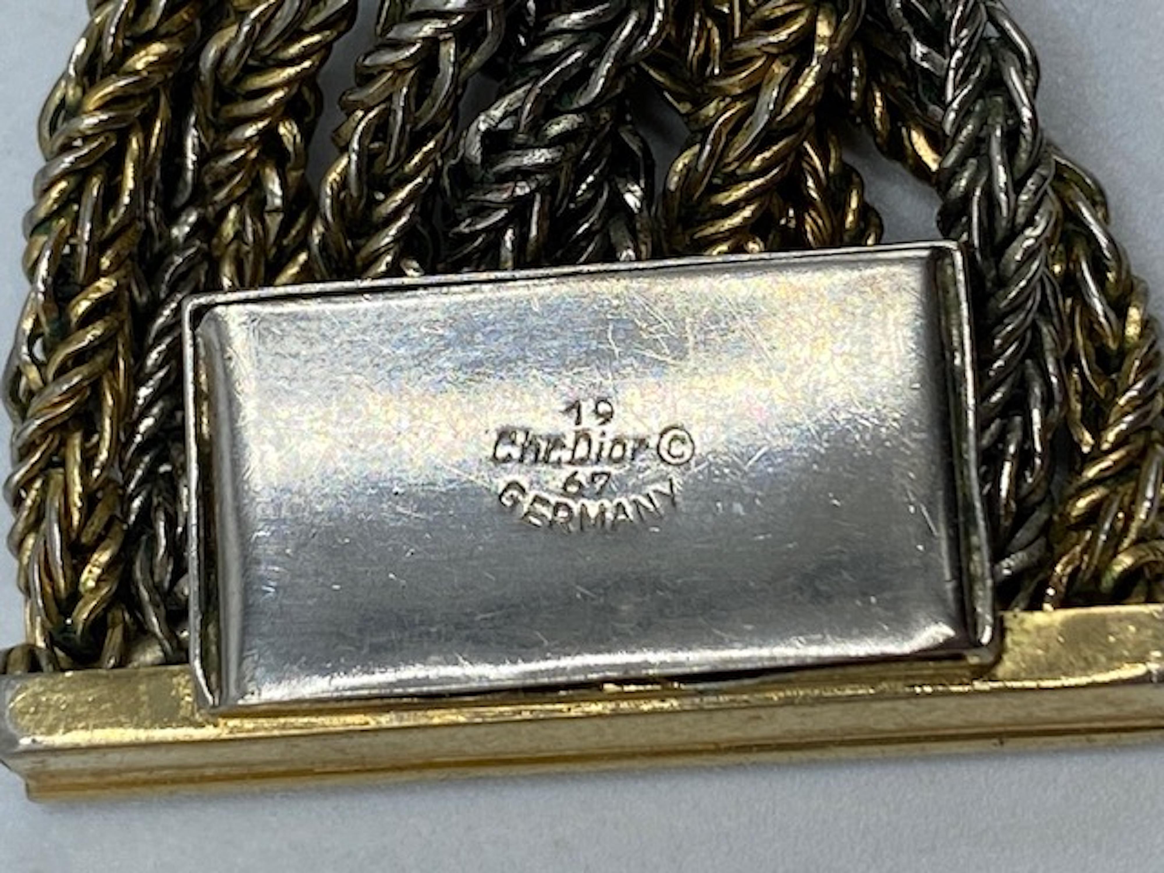 Christian Dior by Henkel and Grosse for Christian Dior' 1967  Collana a 10 fili in argento e oro in vendita 12