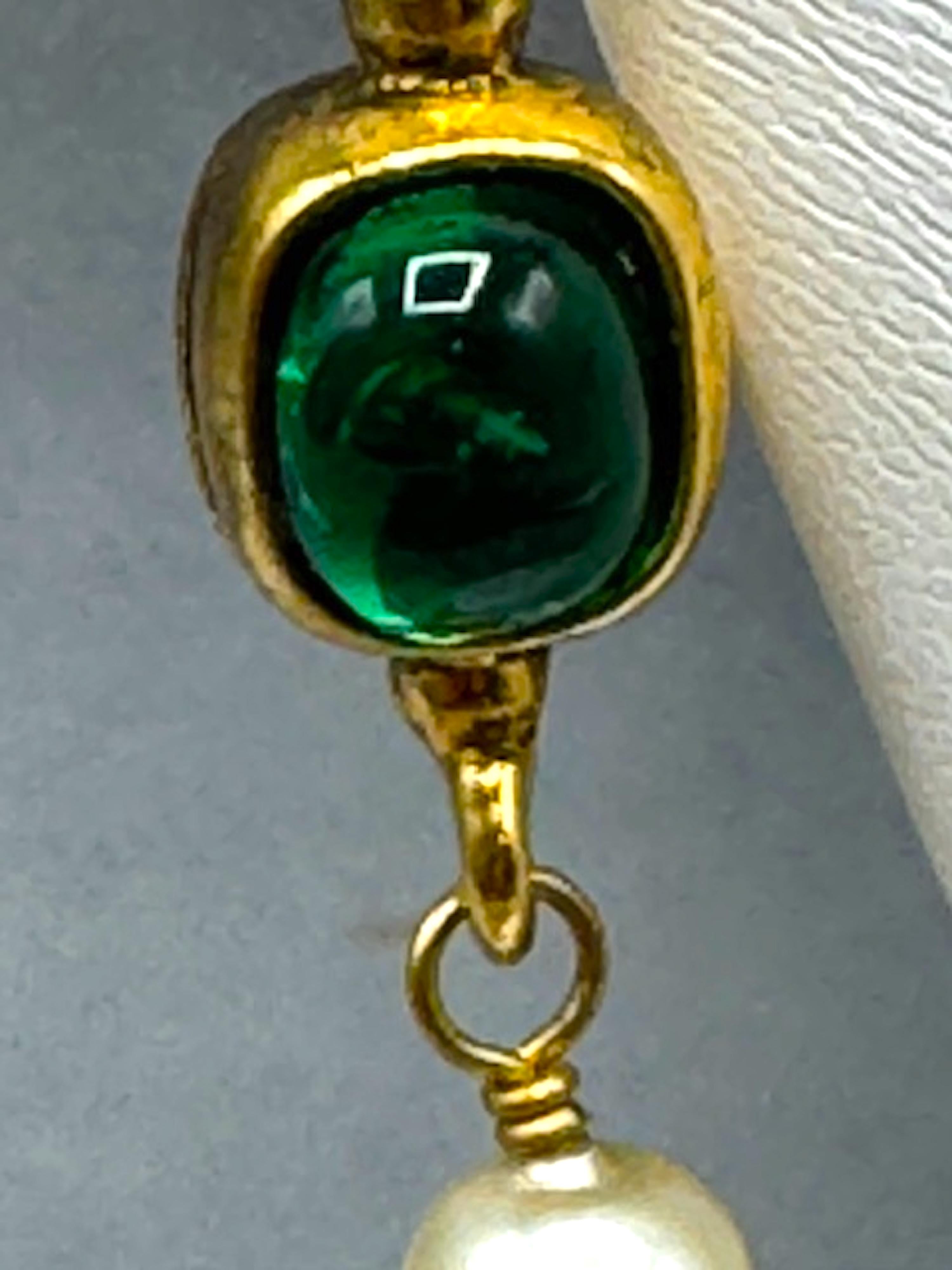 Maison Gripoix for Chanel Collana in oro, perle e cabochon di vetro del 1985 in vendita 12