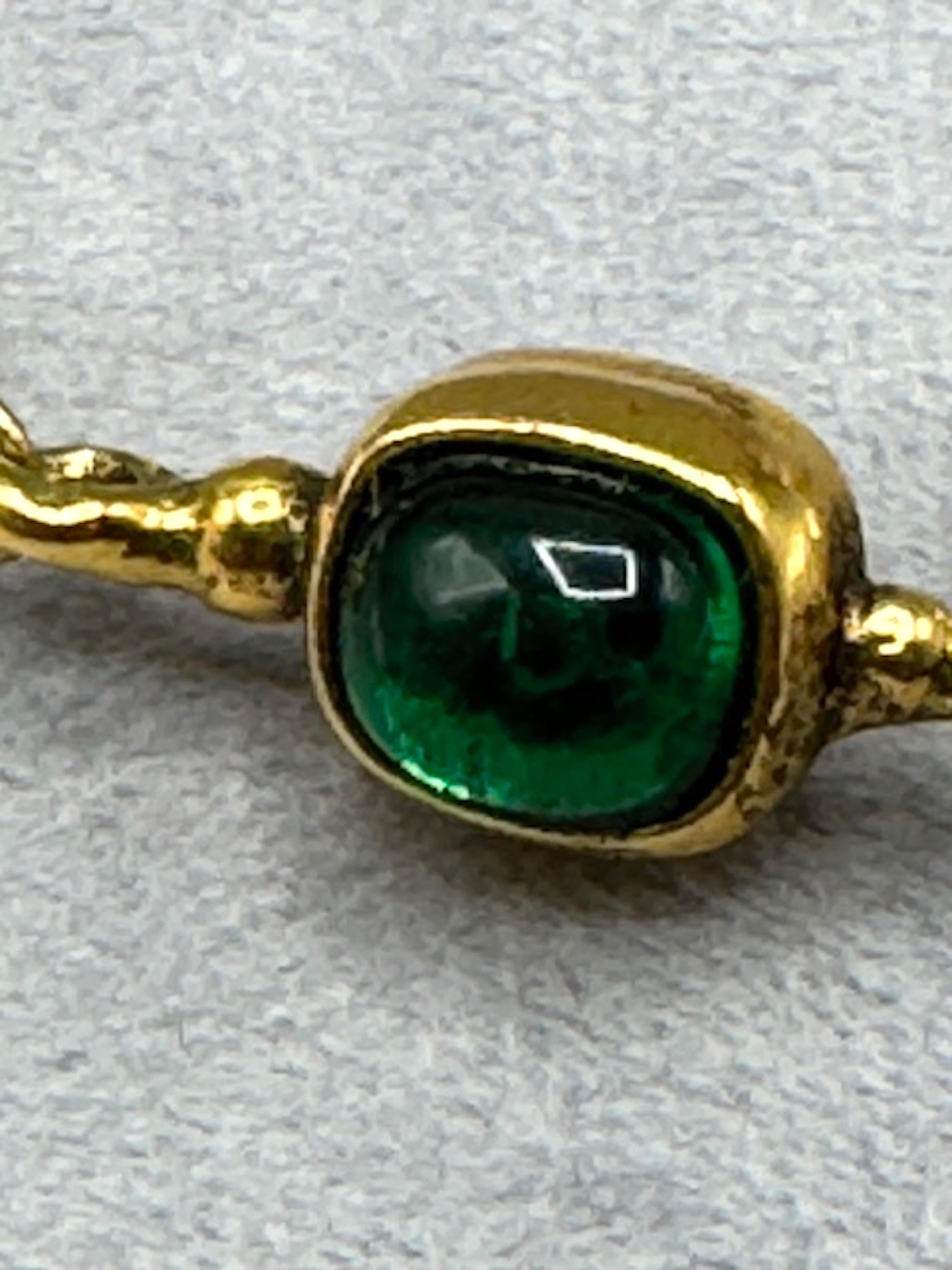 Maison Gripoix for Chanel Collana in oro, perle e cabochon di vetro del 1985 in vendita 13