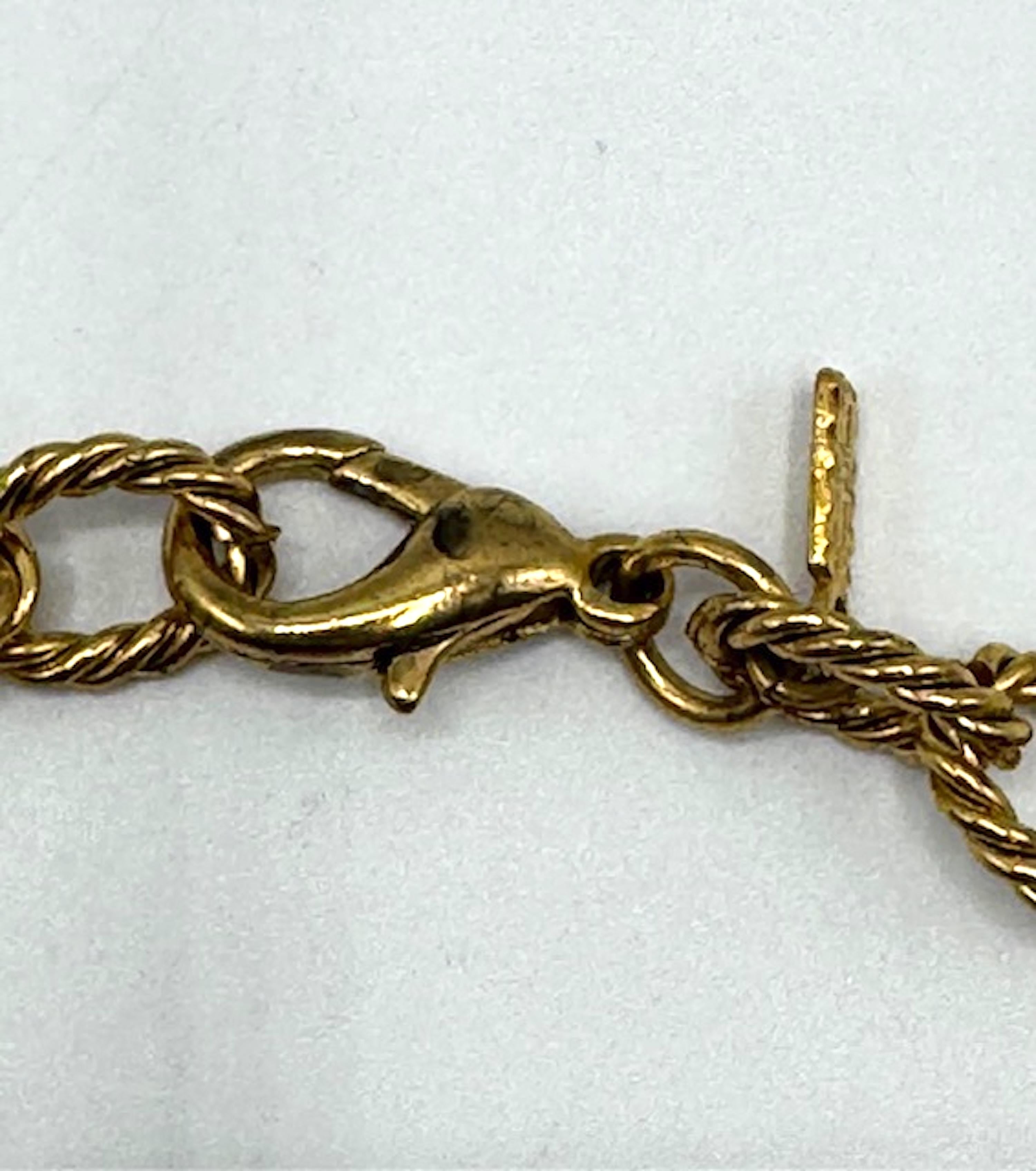 Collana con catena e vetro turchese Robert Goossens for Yves Saint Laurent. in vendita 9