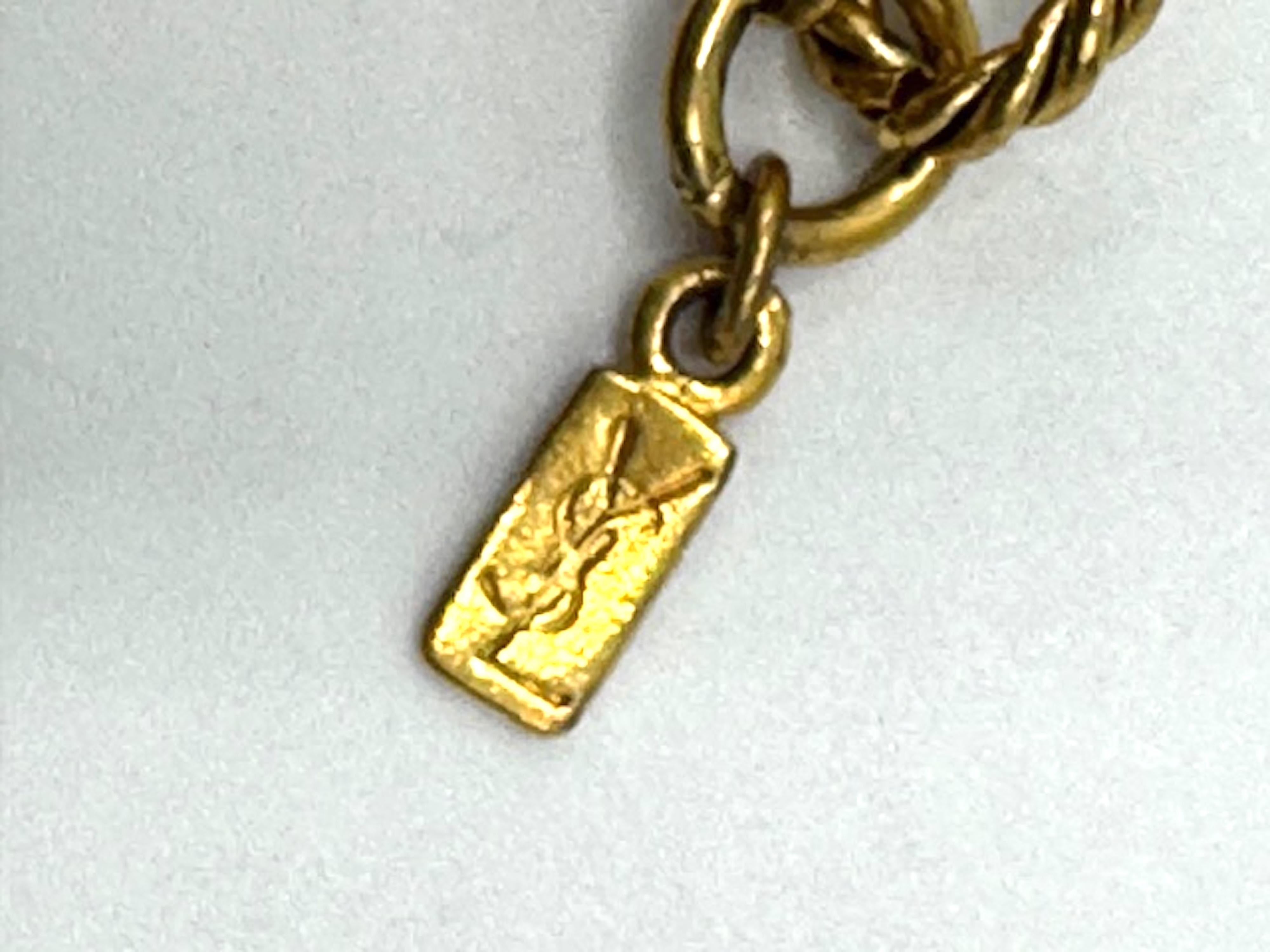 Collana con catena e vetro turchese Robert Goossens for Yves Saint Laurent. in vendita 10
